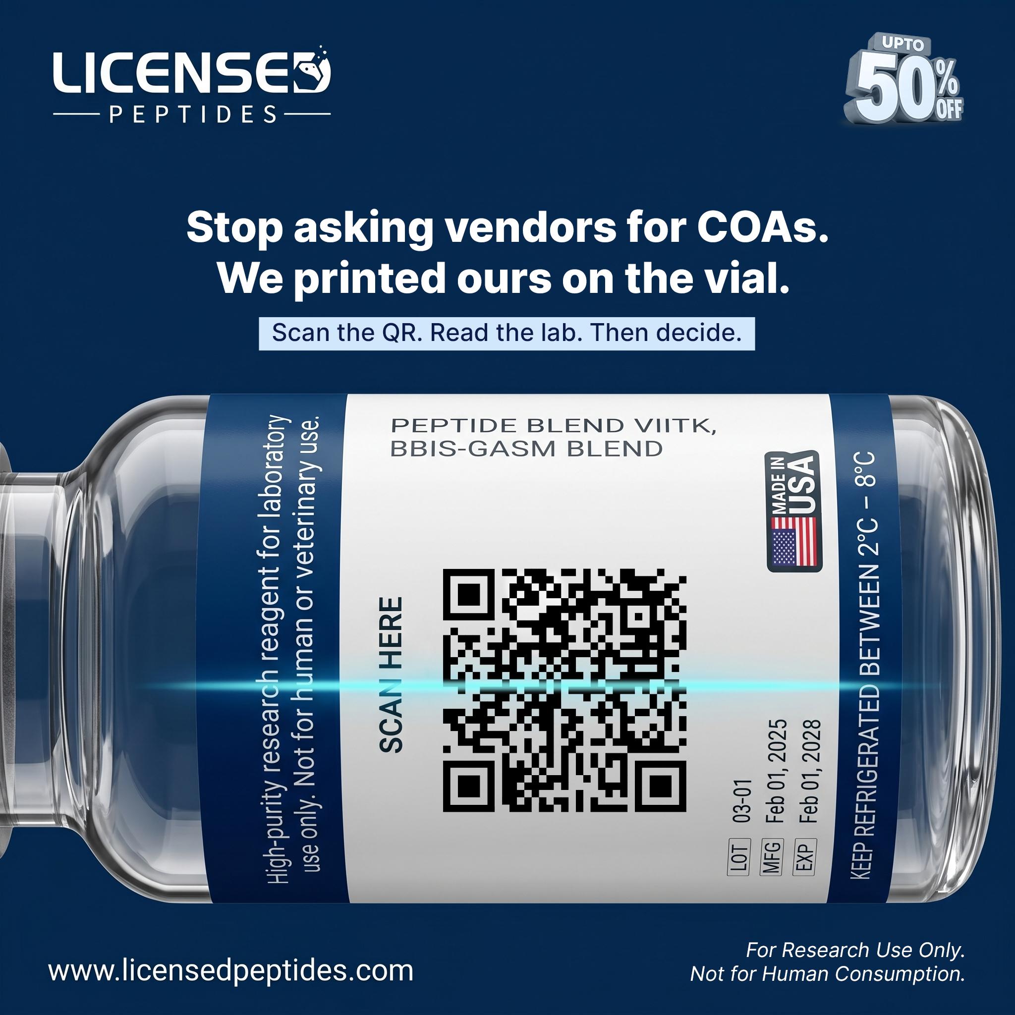 Licensed Peptides Facebook ad