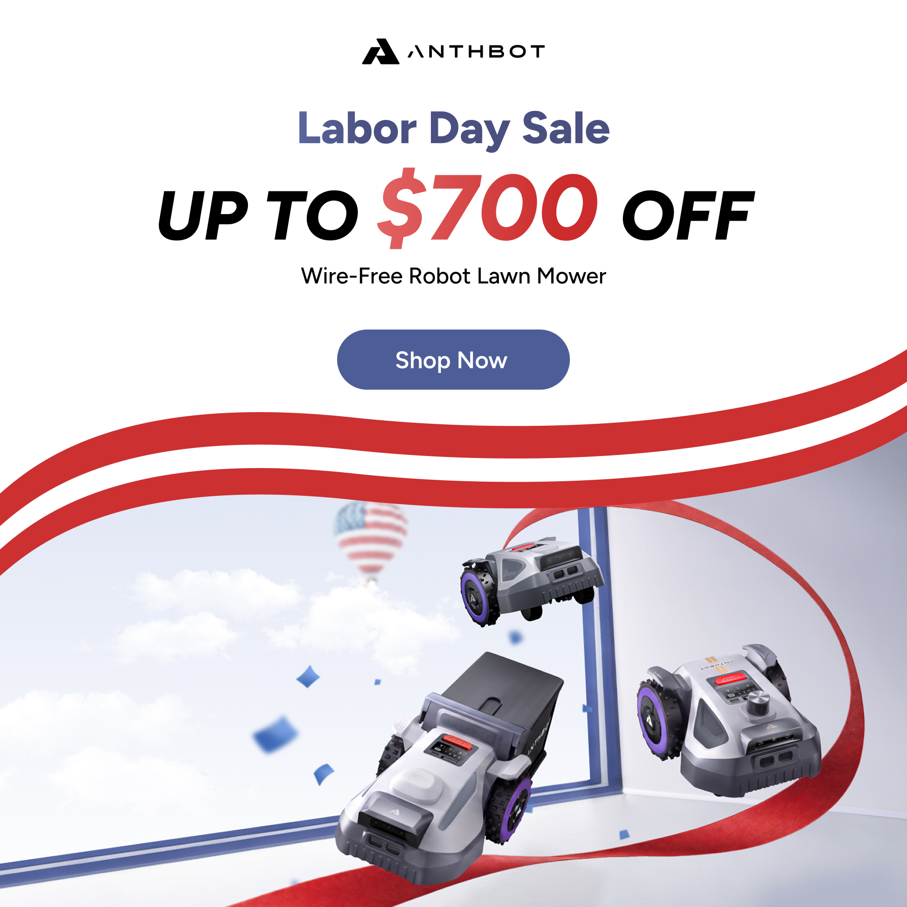 ANTHBOT Facebook ad: Up to $700 OFF ANTHBOT Mower