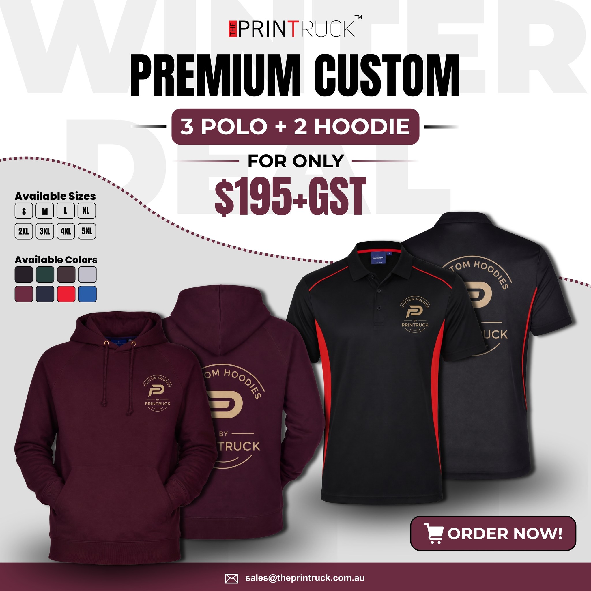 The PRINT TRUCK Facebook ad: Quality team wear, unbeatable value.
