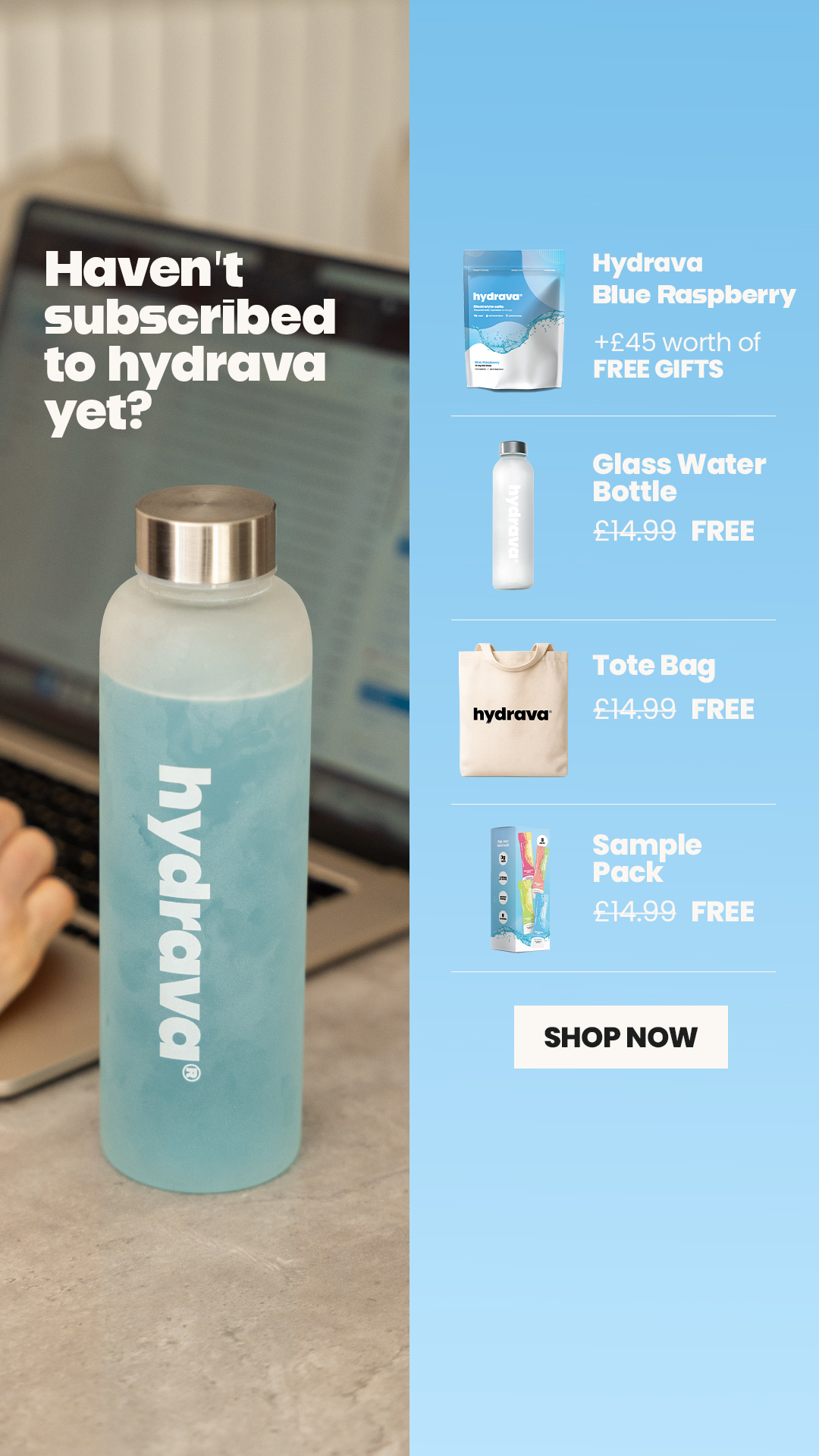 Hydrava Facebook ad: Free Gifts