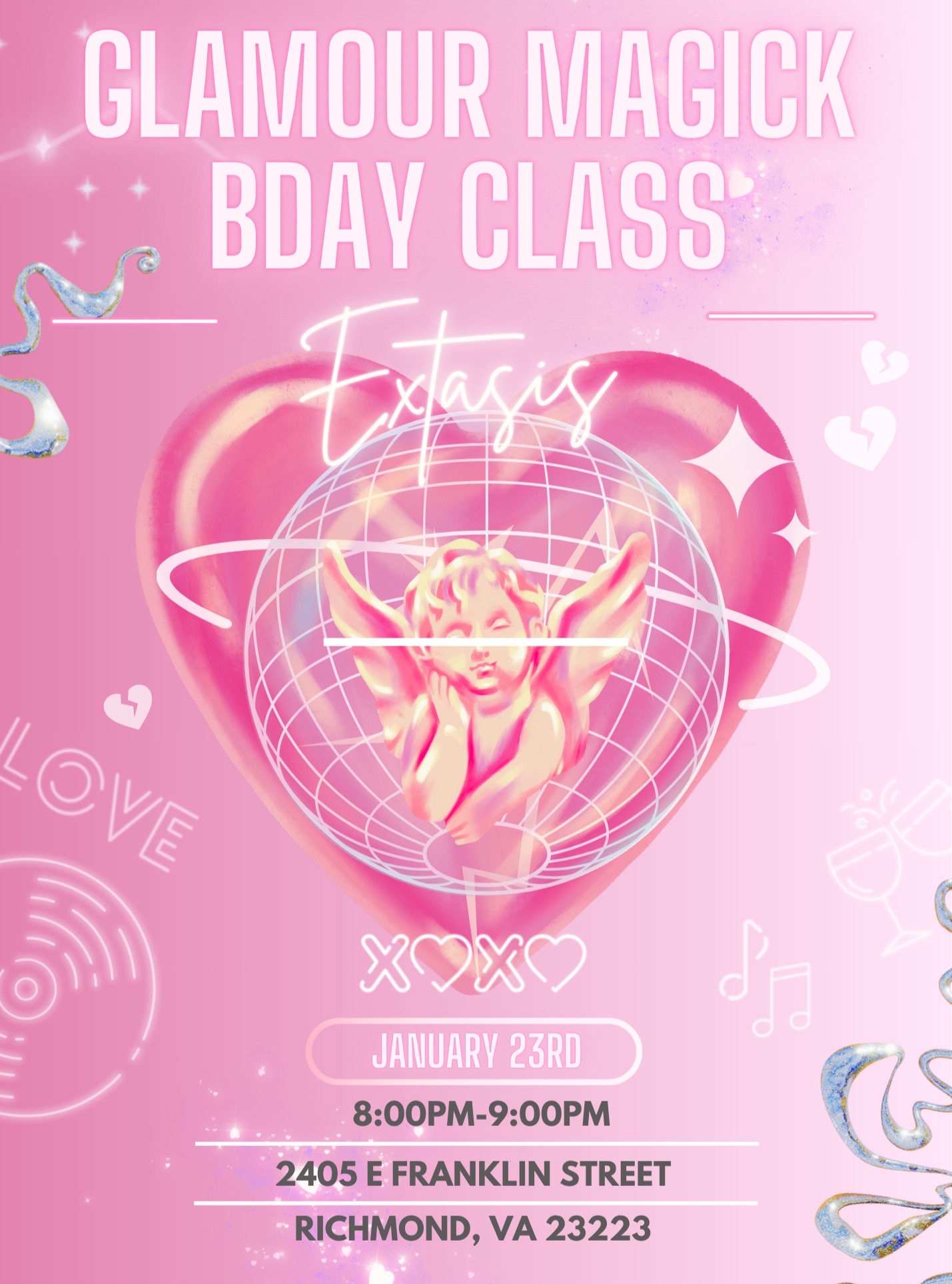 Magdalena’s Botanica Facebook ad: Glamour Magick Bday Class w/ Extasis 01.23.26 - Magdalenas…