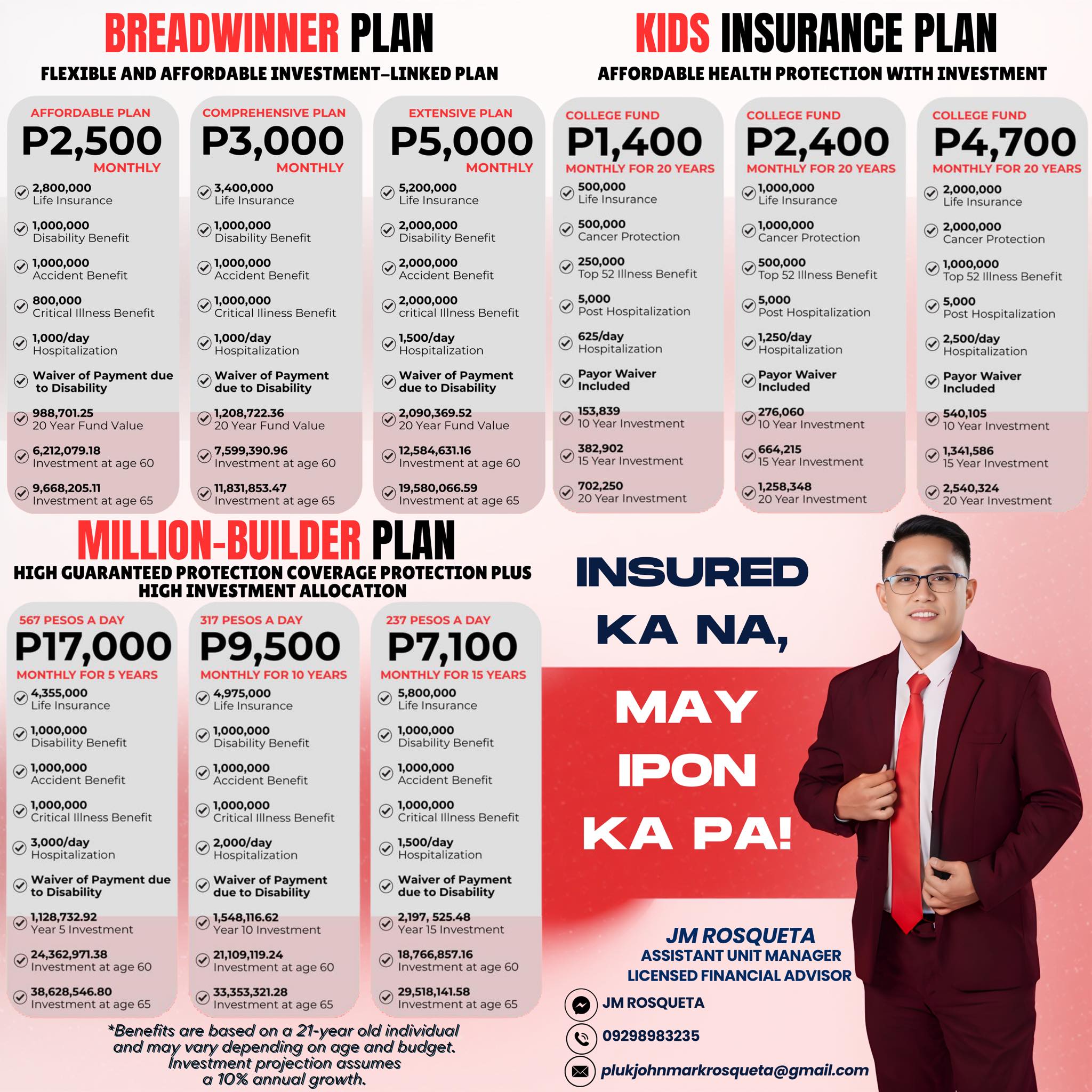 Pru Life UK Financial Advisor - JM Rosqueta Facebook ad: 𝐉𝐌, 𝐚𝐧𝐨𝐧𝐠 𝐩𝐥𝐚𝐧 𝐚𝐧𝐠 𝐛𝐚𝐠𝐚𝐲 𝐬𝐚’𝐤𝐢𝐧?