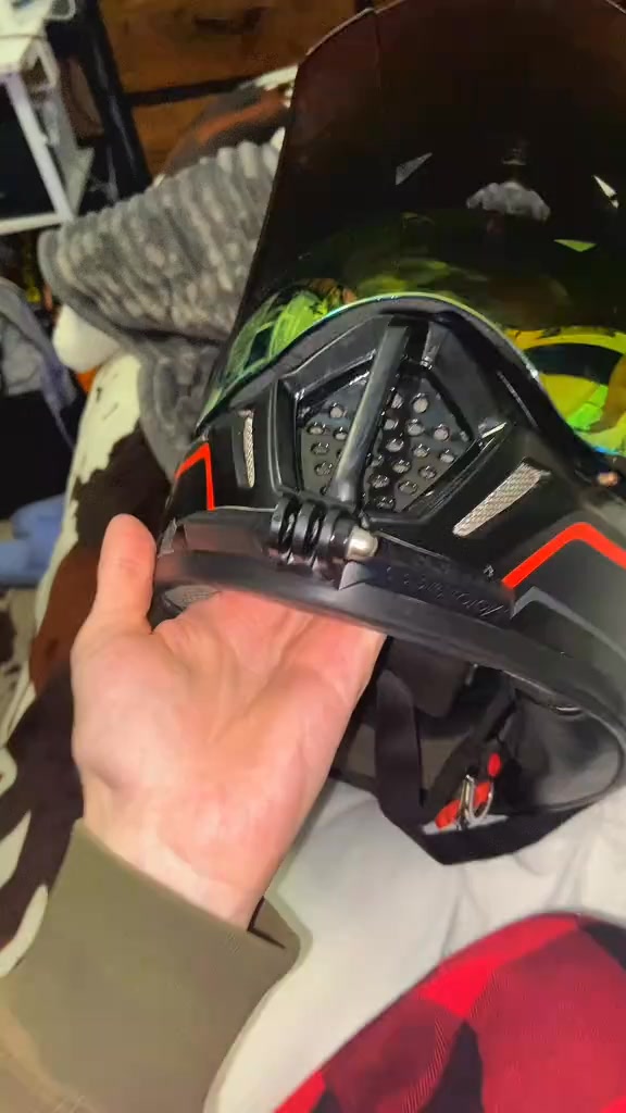 MotoRadds Chin Mounts Facebook ad: Mount Your GoPro Anywhere. Guaranteed.
