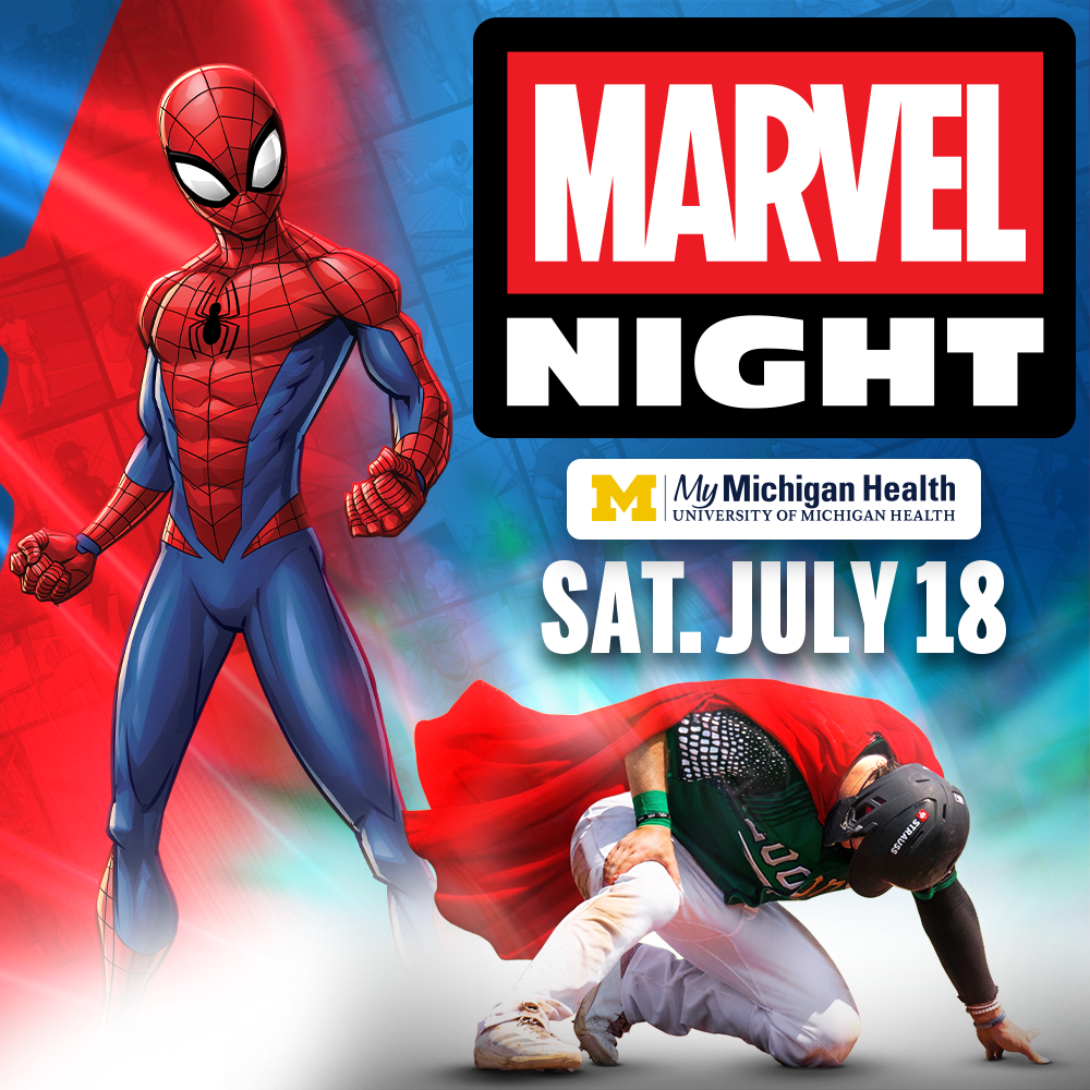 Great Lakes Loons Facebook ad: Marvel Night is taking over Dow Diamond!