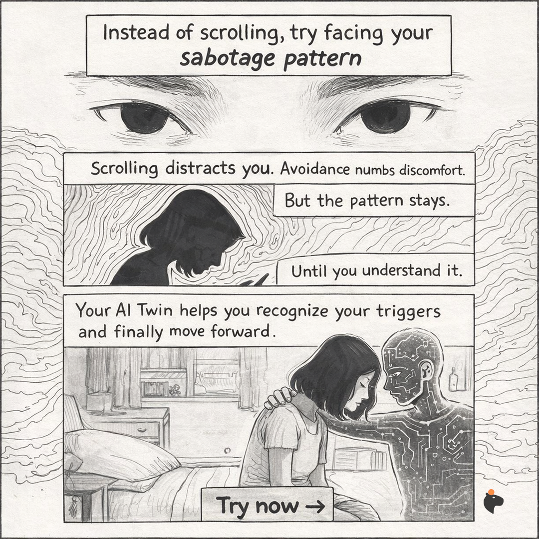 AI Mind Healing Facebook ad: Try the Copymind app today!