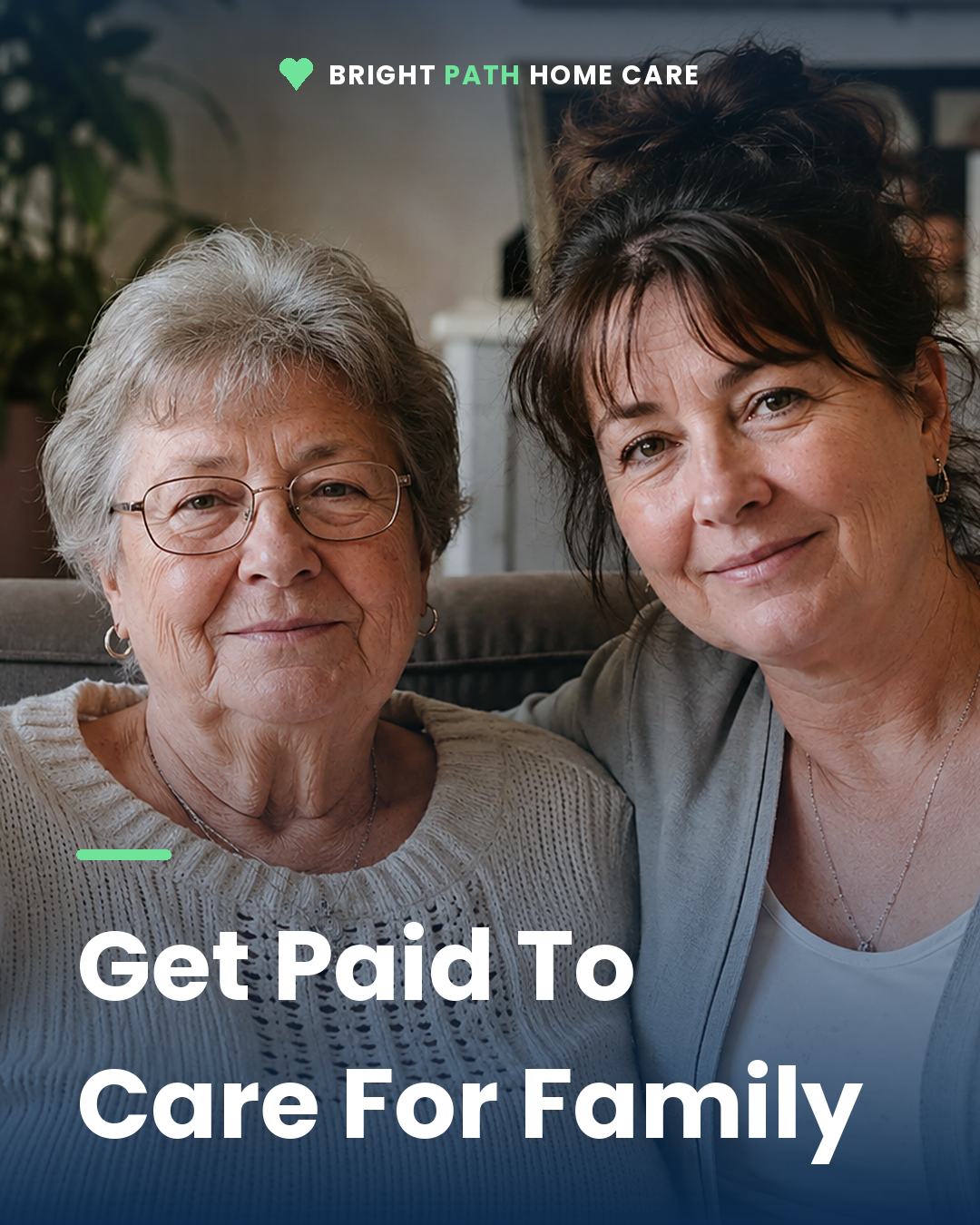 Bright Path Home Care Facebook ad: Ohio Pays Family Caregivers up to $25.50/hr