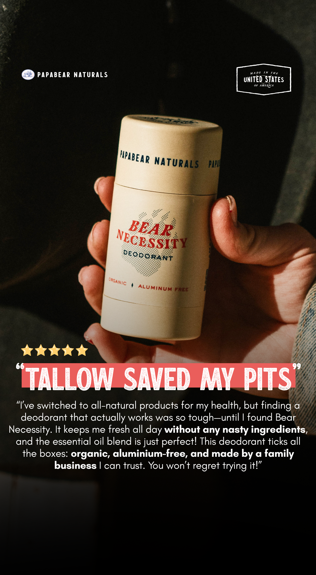 Papabear Naturals Facebook ad