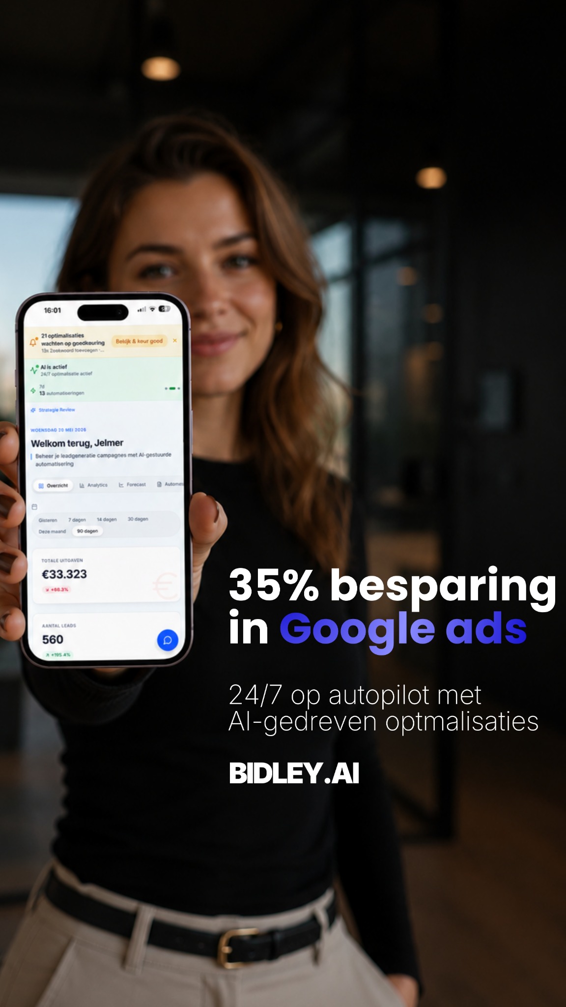 Bidley.ai - 24/7 AI Google Ads optimalisatie Facebook ad