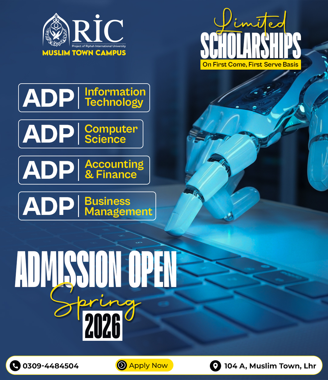 Riphah International College - Muslim Town Campus LHR Facebook ad
