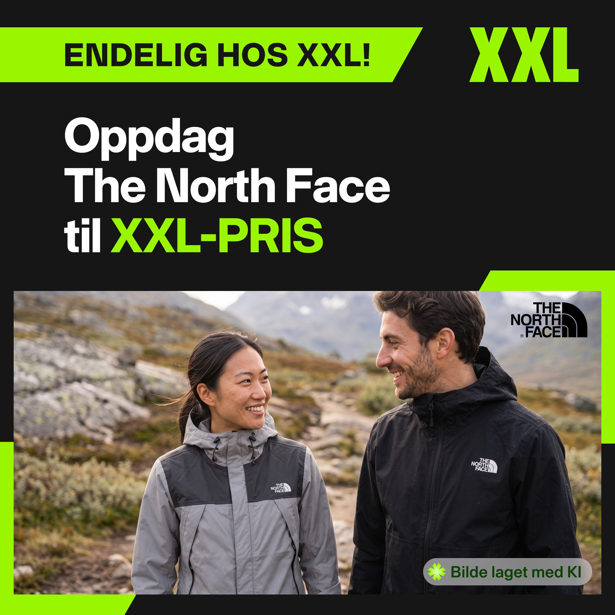 XXL Sport & Villmark Facebook ad: The North Face har landet hos XXL