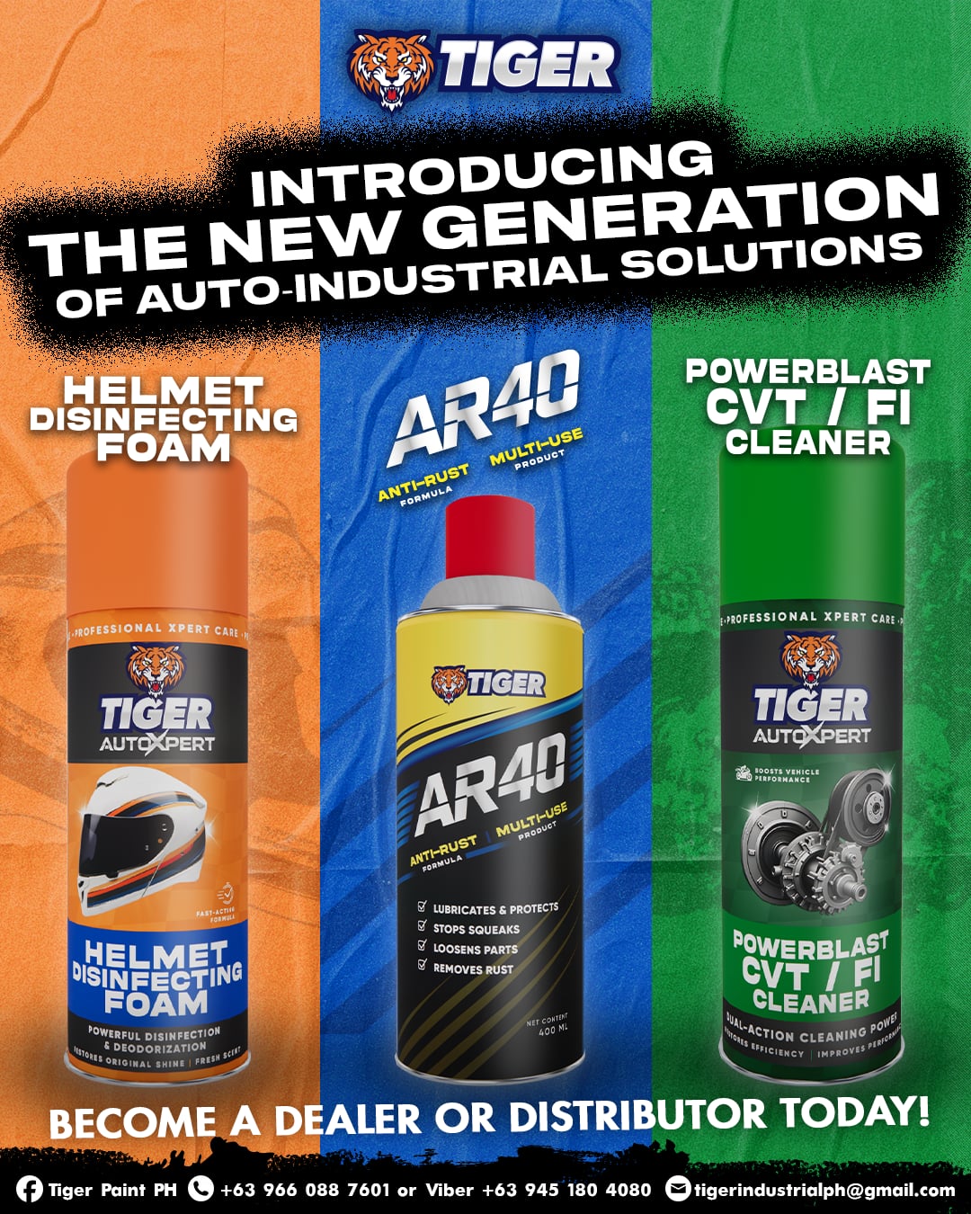 Tiger Paint PH Facebook ad: INTRODUCING THE NEW GENERATION OF AUTO-INDUSTRIAL SOLUTIONS!