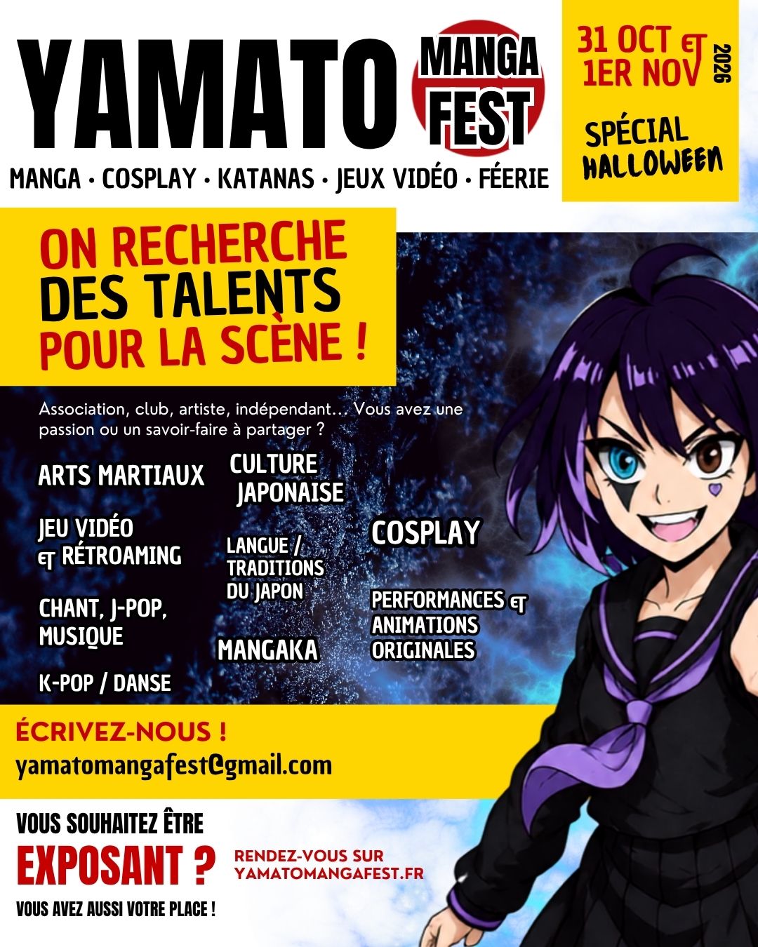 Yamato Manga Fest Facebook ad: **ET SI C’ÉTAIT À VOUS DE FAIRE VIVRE…