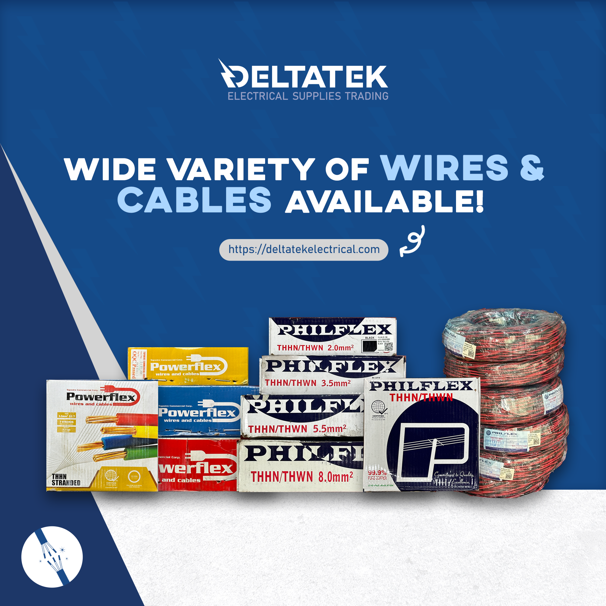 Deltatek Electrical Facebook ad: Chat us on messenger to get quotations!