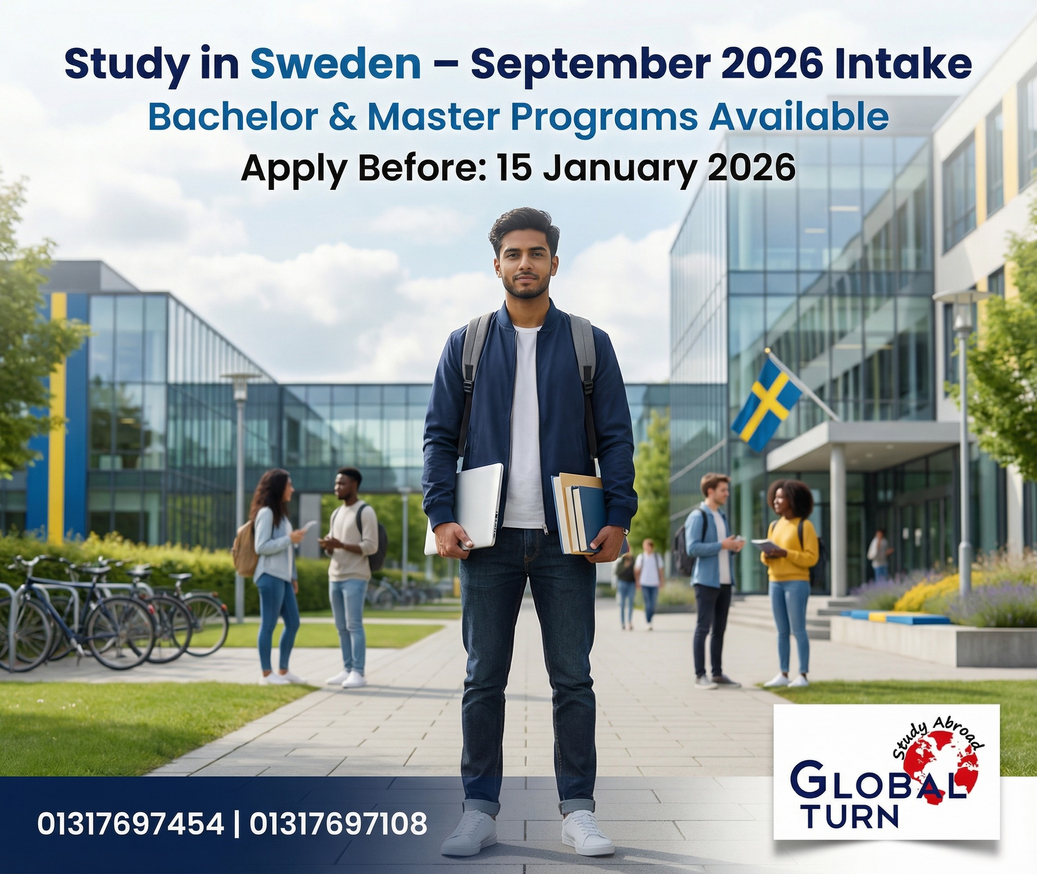 Globalturn Bangladesh Facebook ad: Study in Sweden, September 2026 Intake