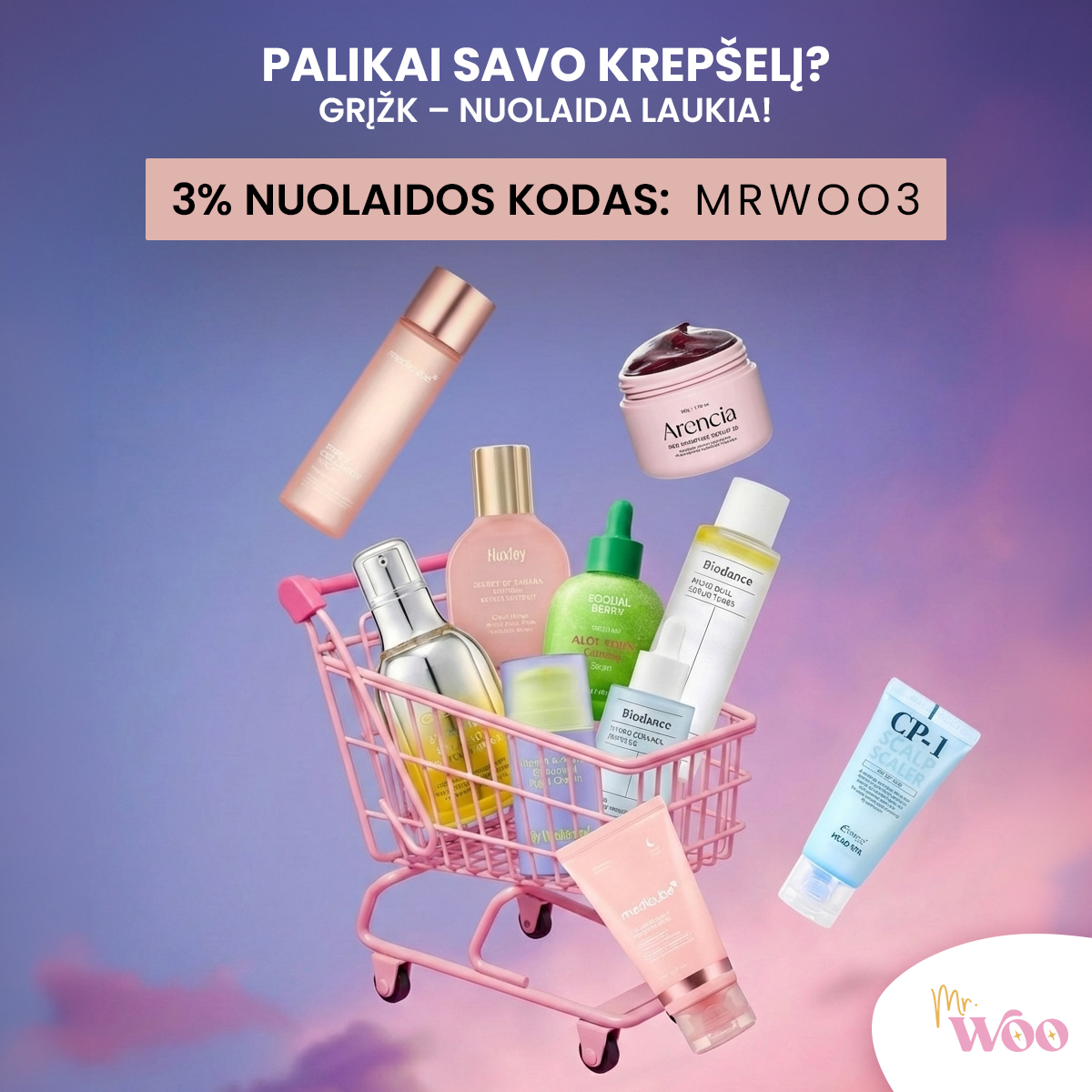 Korėjietiška kosmetika Mr. Woo House Facebook ad