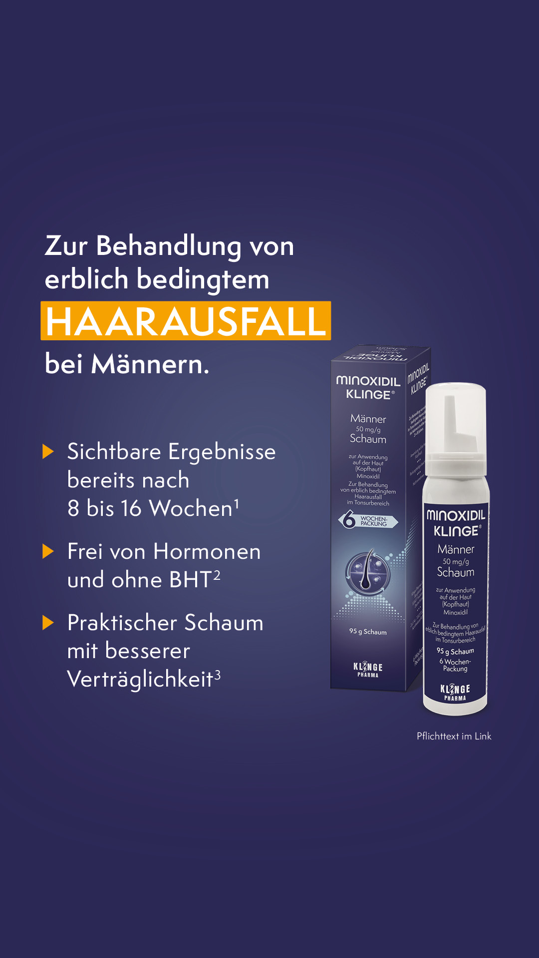 Minoxidil Klinge Facebook ad from May 1, 2026