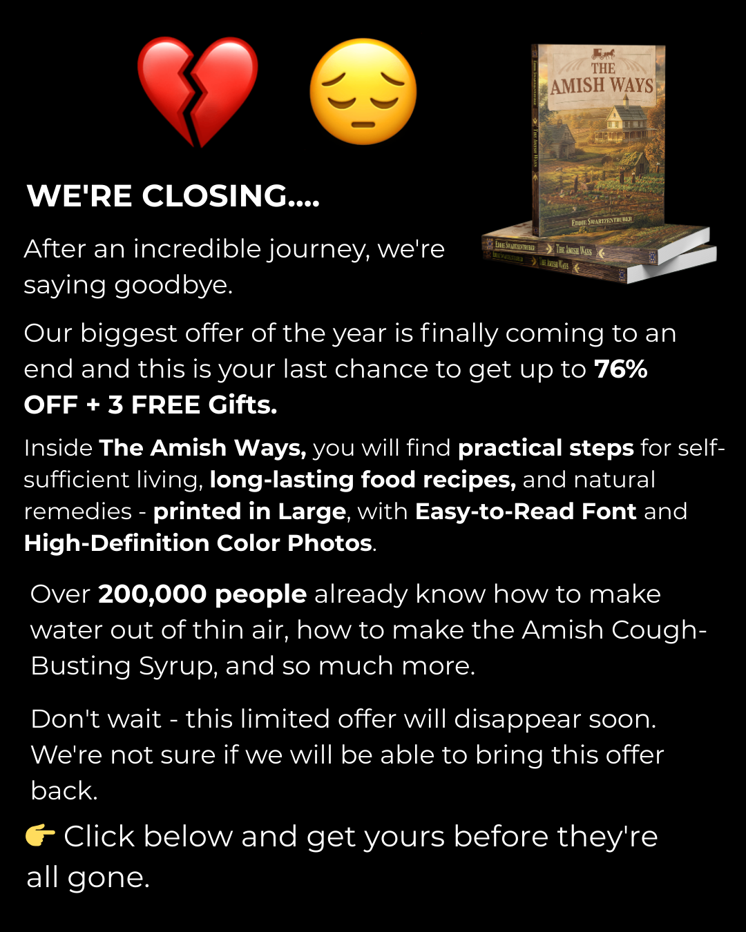 The Amish Ways Facebook ad