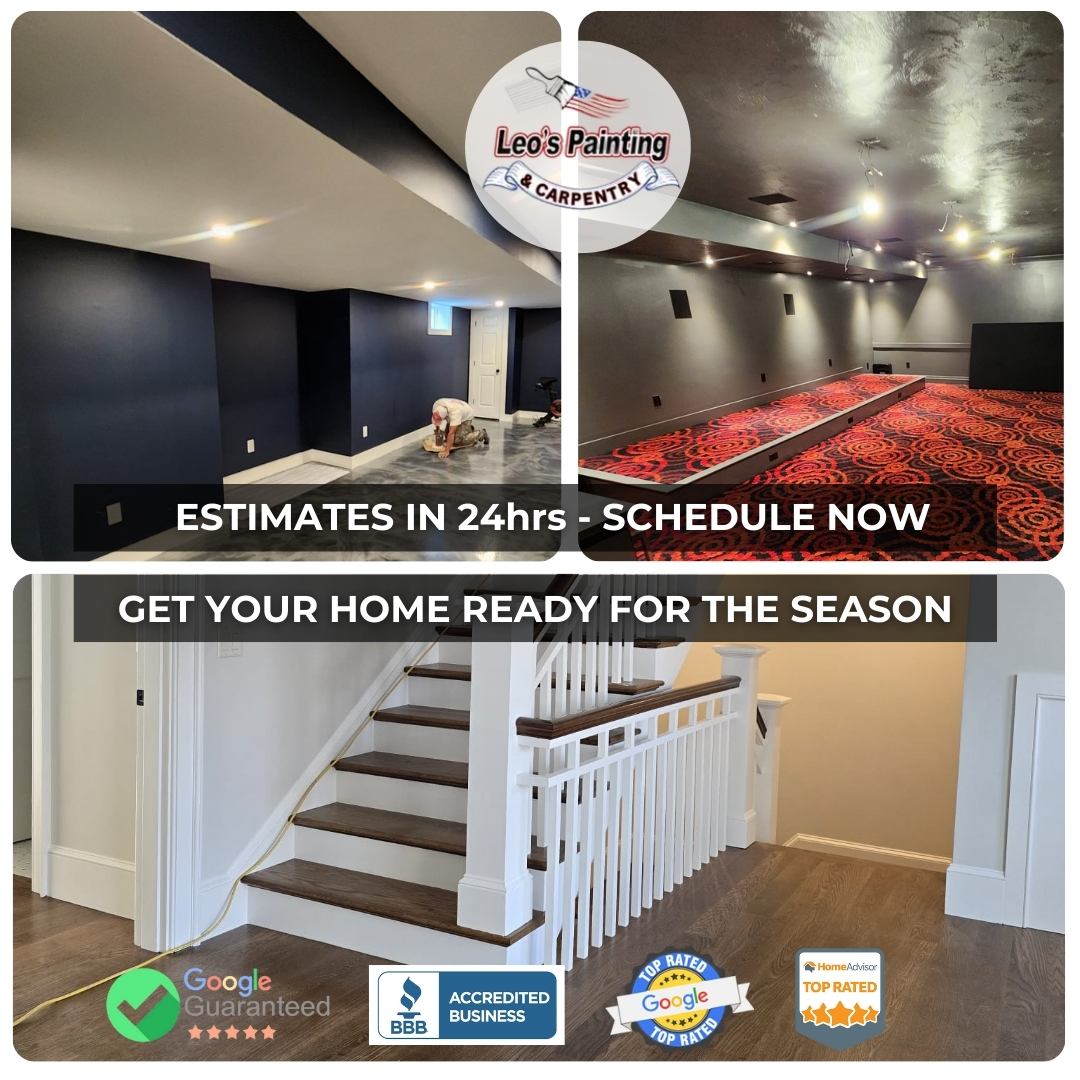 Leo's Painting services Facebook ad: Estimates in 24hrs, Available schedules