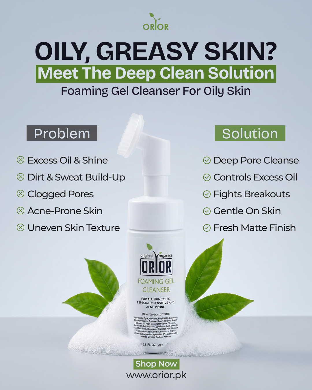 Orior Facebook ad: Stop feeding your acne