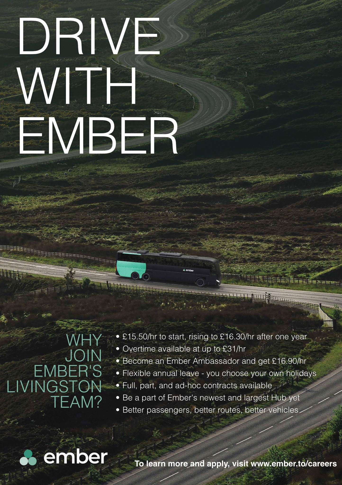 Ember Facebook ad: Ember are hiring drivers in Livingston!