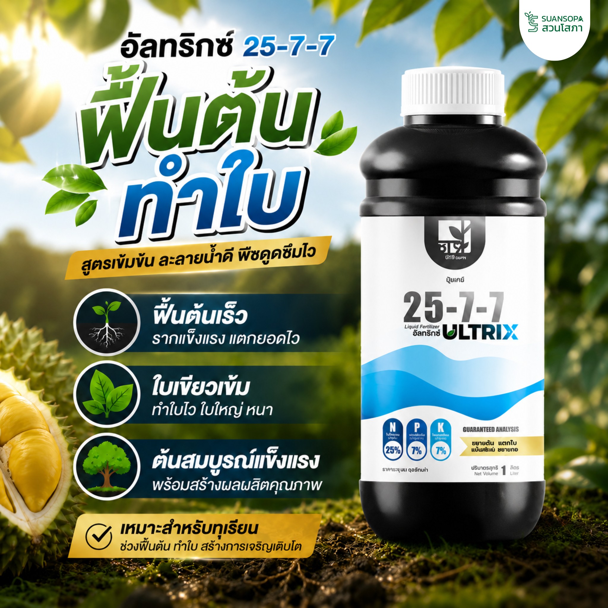 ปุ๋ยตราสวนโสภา Facebook ad: เปิดตัวสินค้าใหม่. ของมันต้องมี