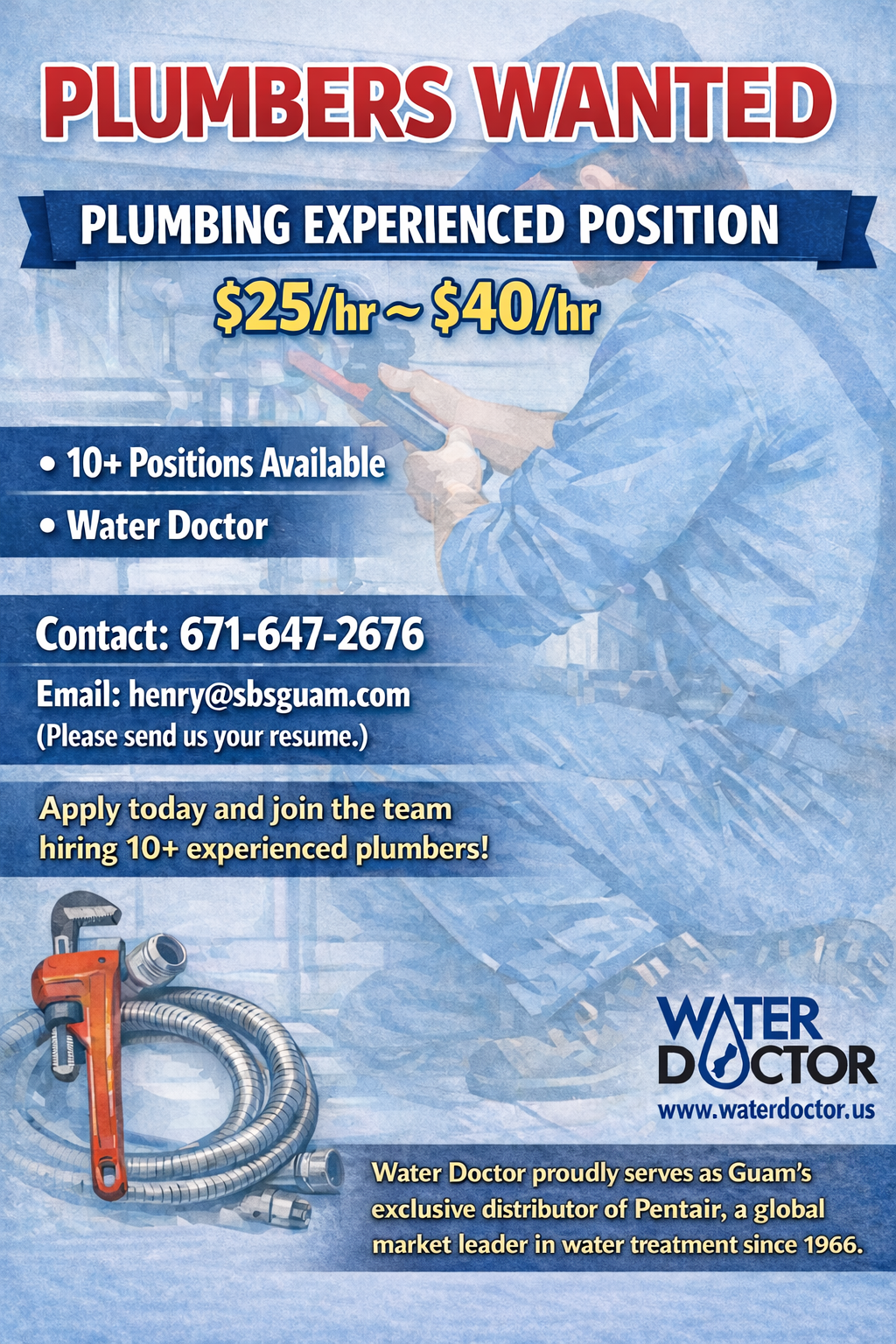 Water Doctor - GUAM Facebook ad: Join the Team!
