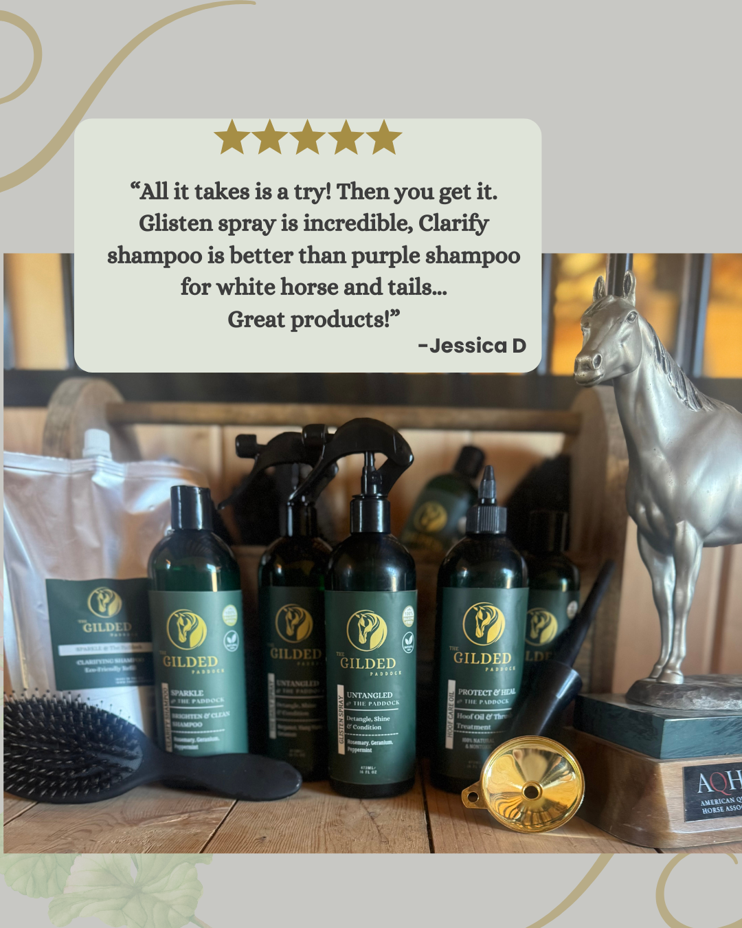 The Gilded Paddock Facebook ad: Make the switch to Clean Grooming Today