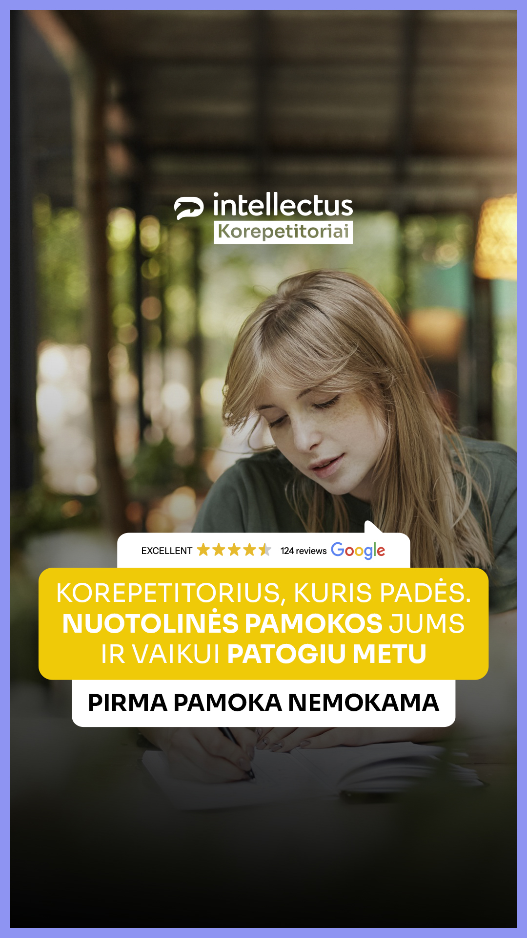 Intellectus korepetitoriai Facebook ad: Daugiau aiškumo mokantis