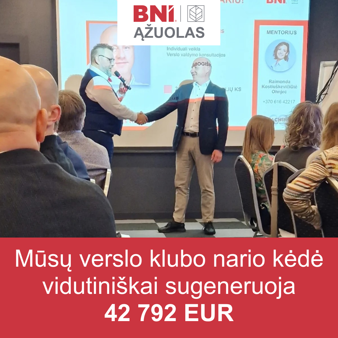BNI Ąžuolas Facebook ad: Susitinkam kituose verslo pusryčiuose!