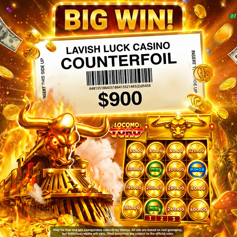 Lavish Luck Casino Facebook ad: Win Big