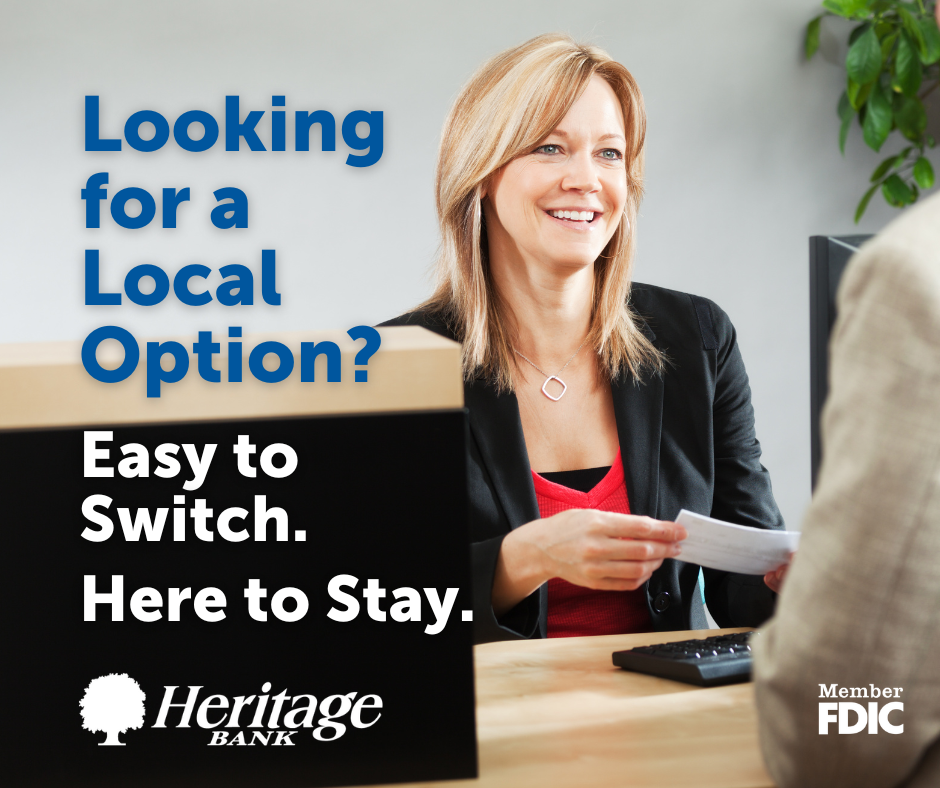 Heritage Bank Facebook ad: Easy to Switch. Here to Stay.