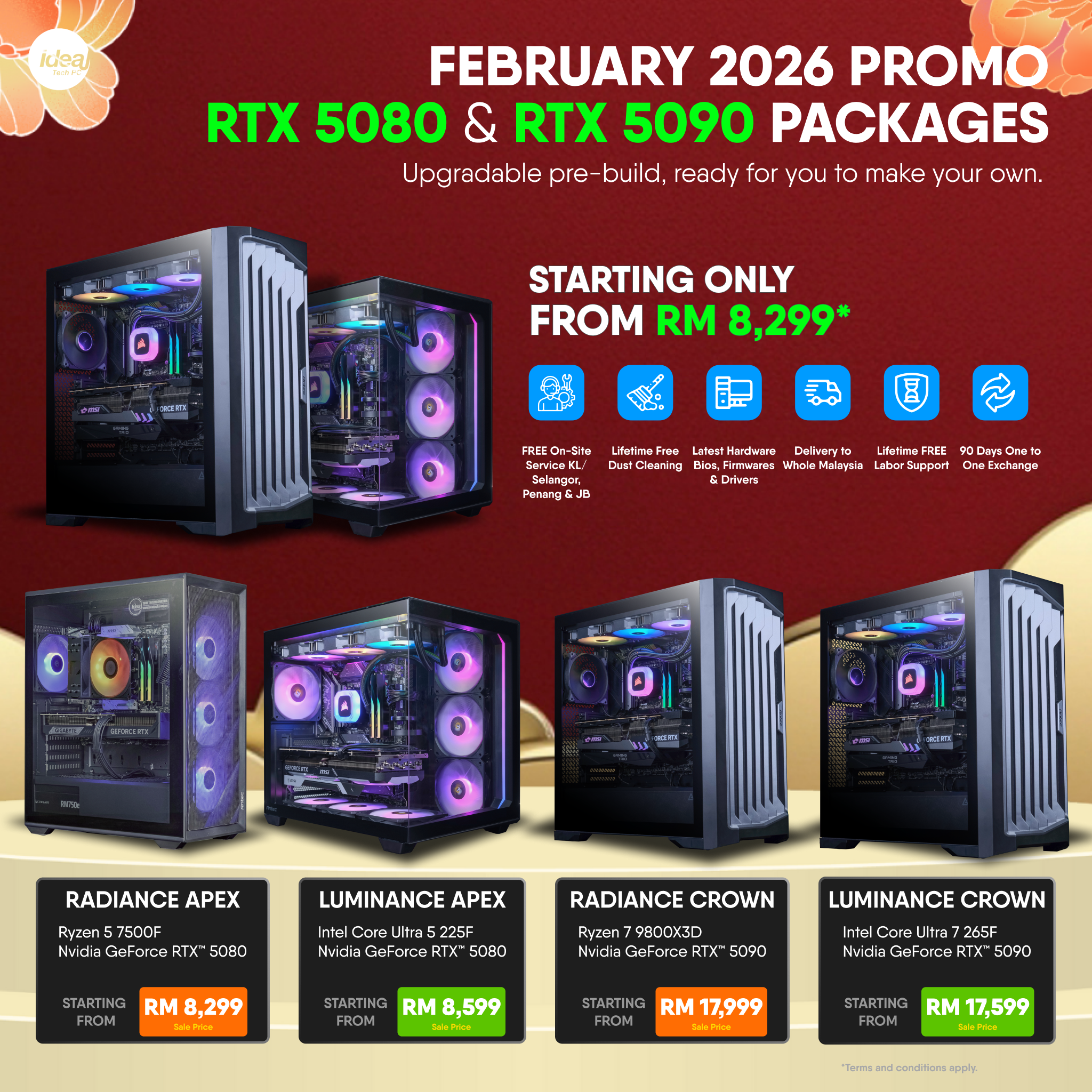 IDEAL TECH PC Facebook ad: Festive Season Deals RTX 5080 & 5090 Package…