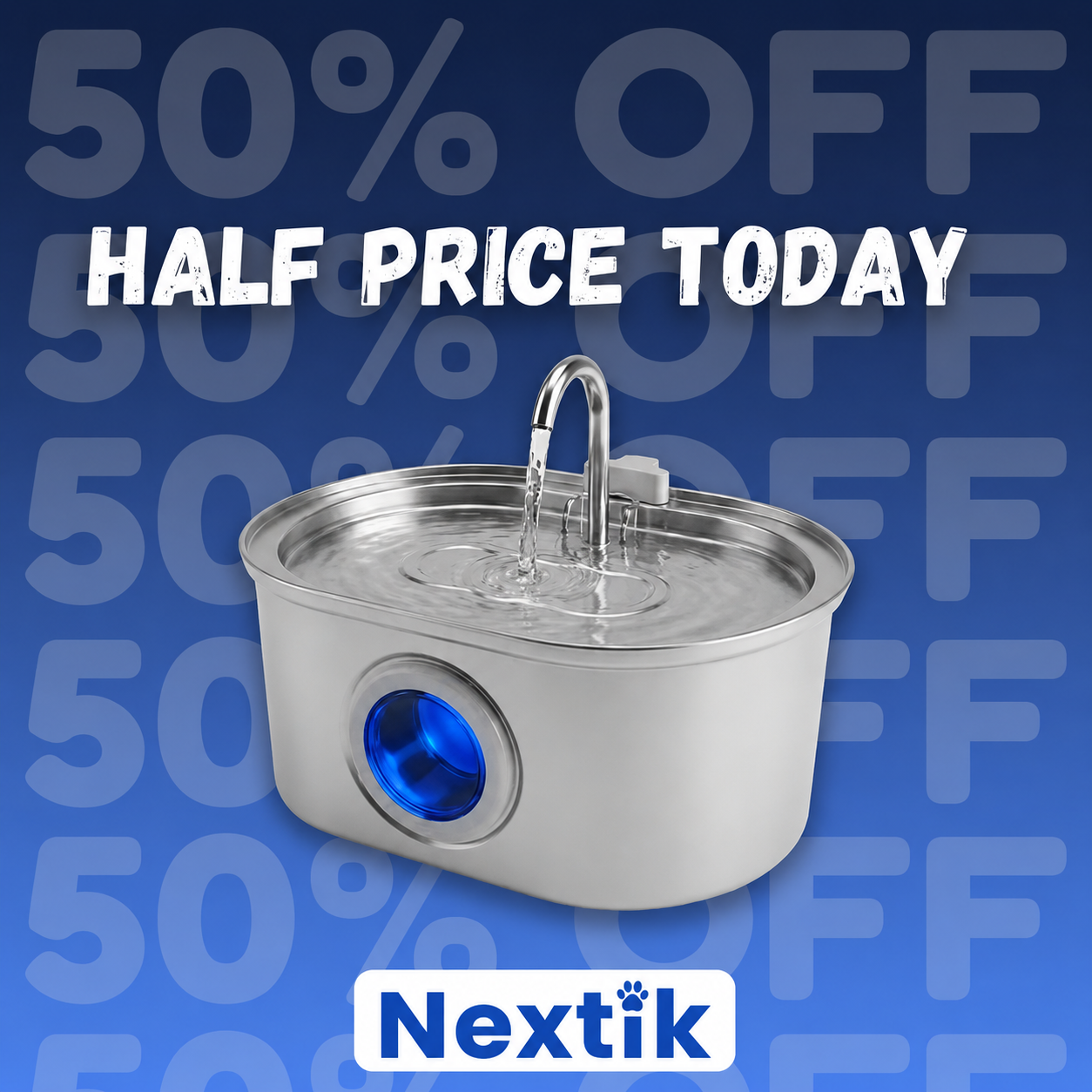Nex Tik Facebook ad: 50% OFF Nextik Cat Fountain