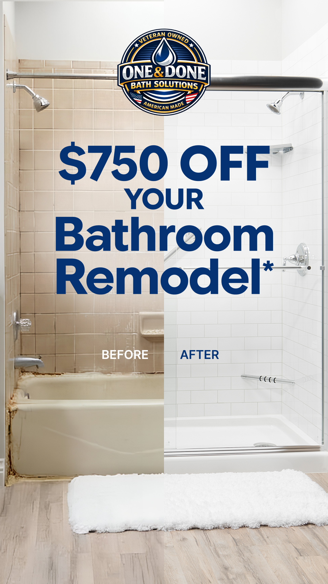 One & Done Bath Solutions Facebook ad from Jun 3, 2026