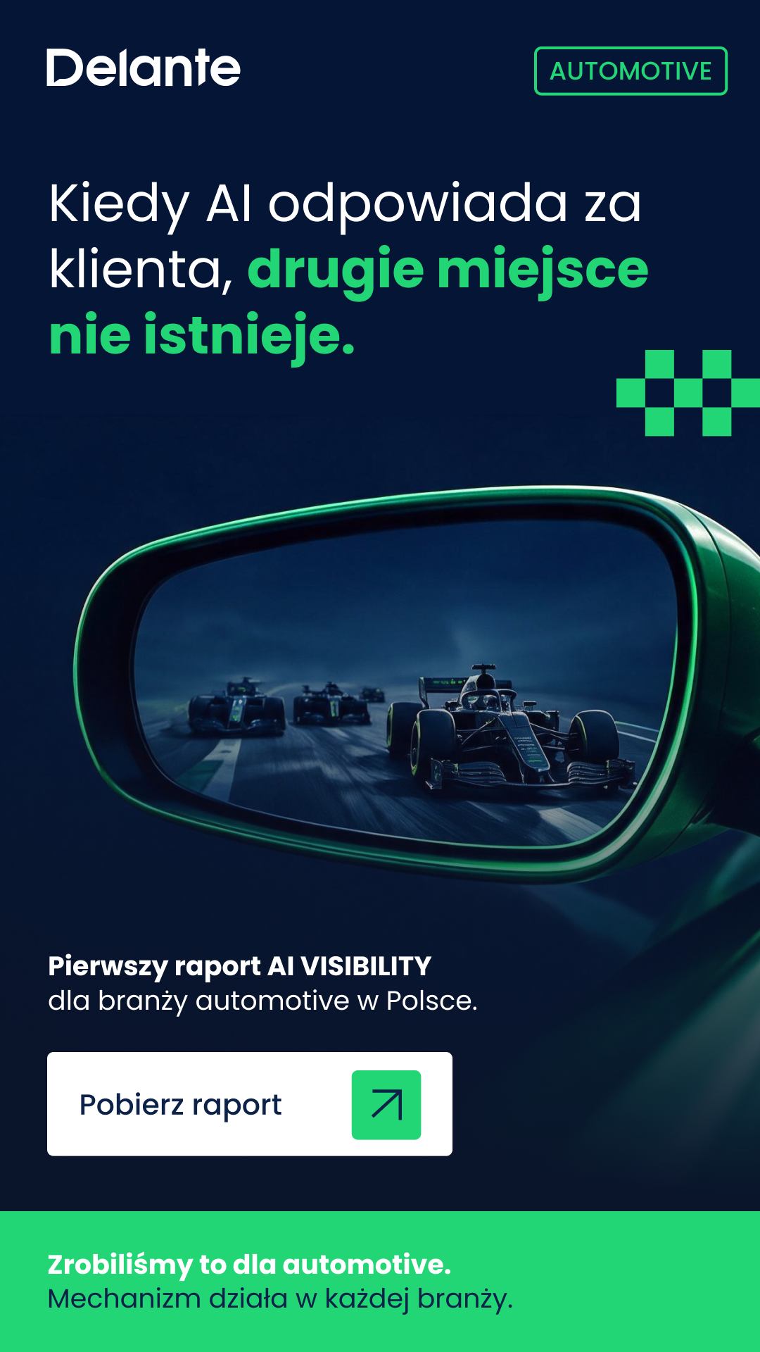 Delante Facebook ad: Ranking marek automotive w AI