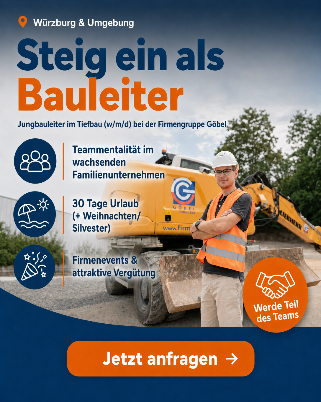 Firmengruppe Göbel Heidingsfeld Würzburg Facebook ad: Baustellen um Würzburg