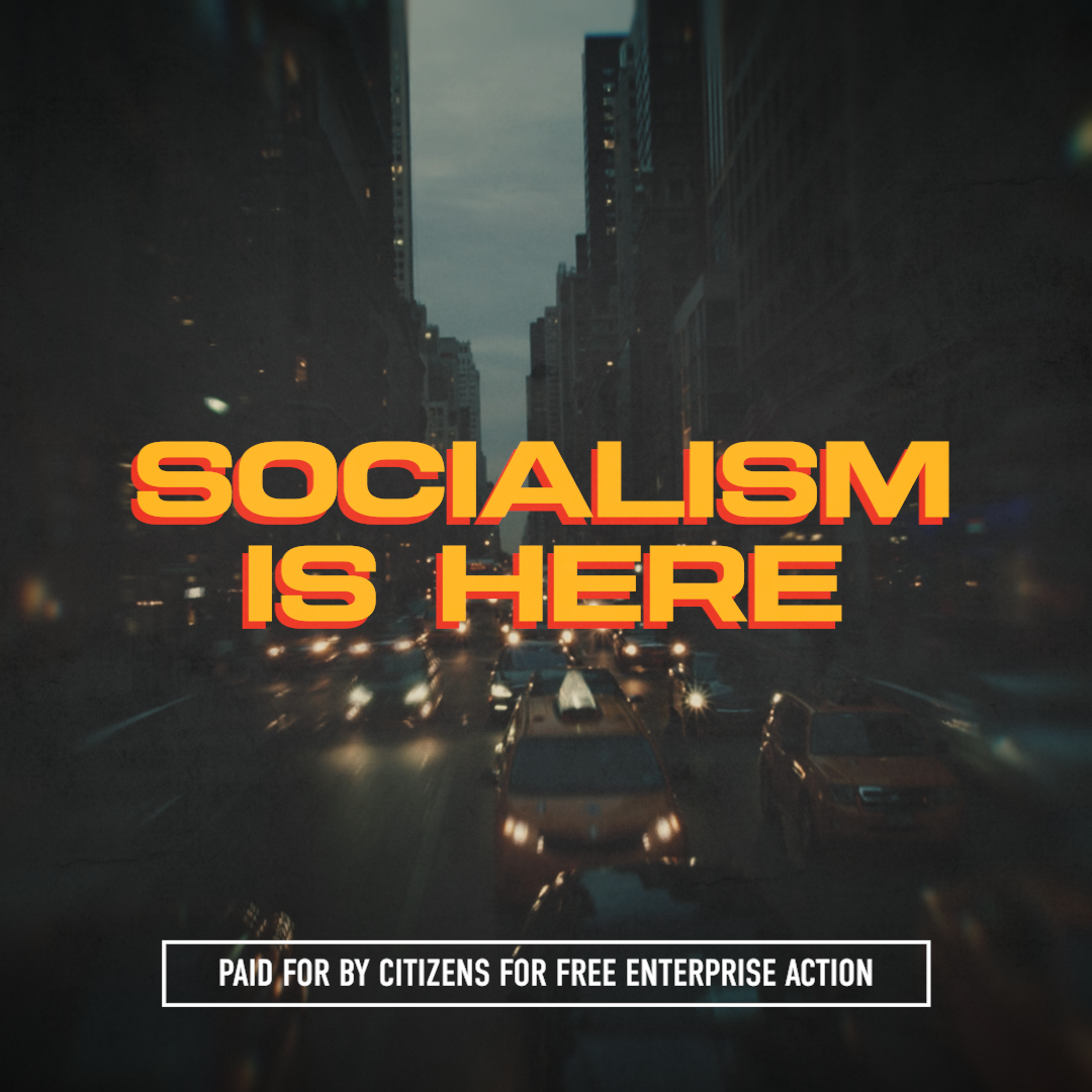 Citizens for Free Enterprise Action Facebook ad: Mamdani's rent freeze, tax hikes a 'one-two w