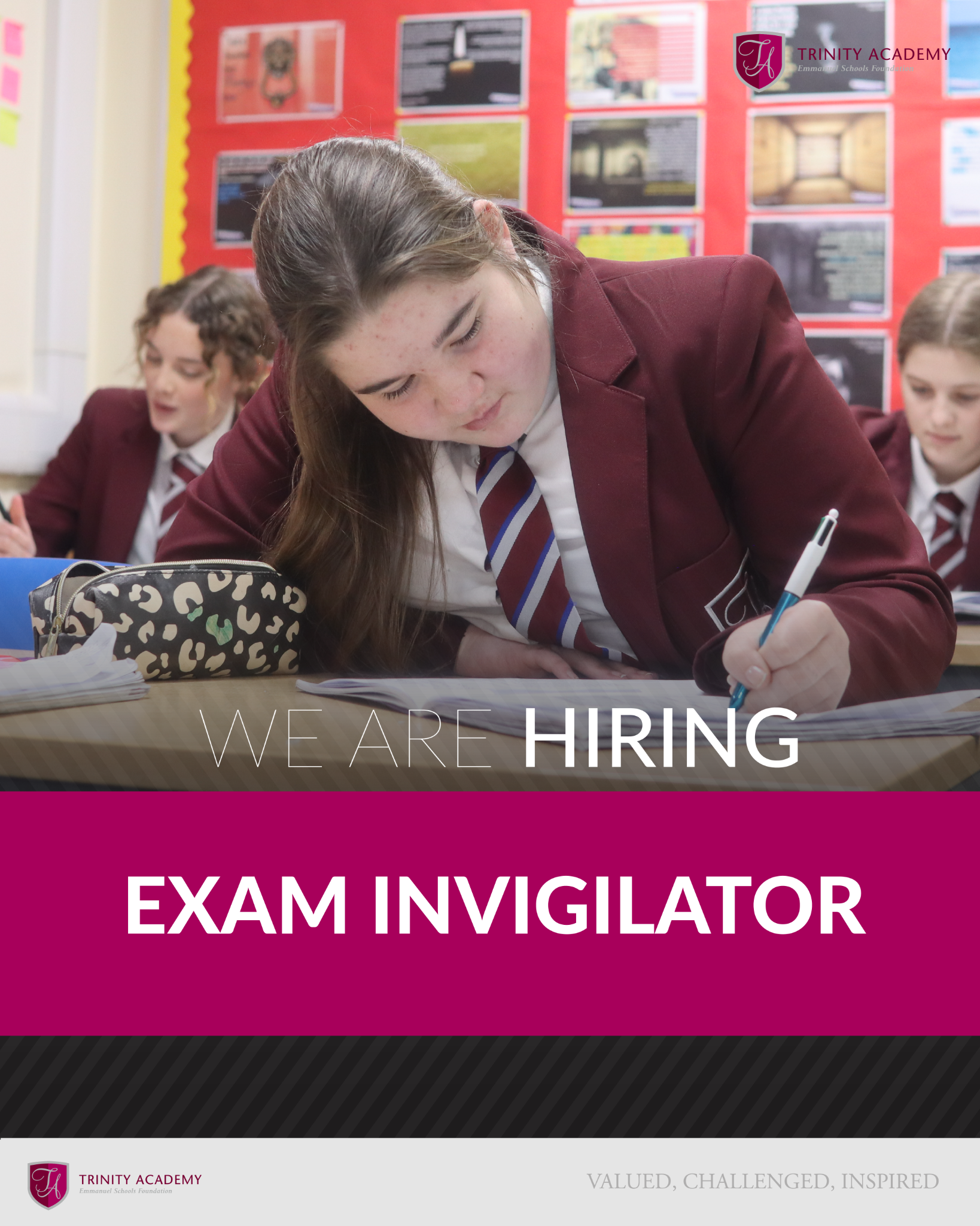 Emmanuel Schools Foundation Facebook ad: Trinity Academy require examinations invigilators to be…