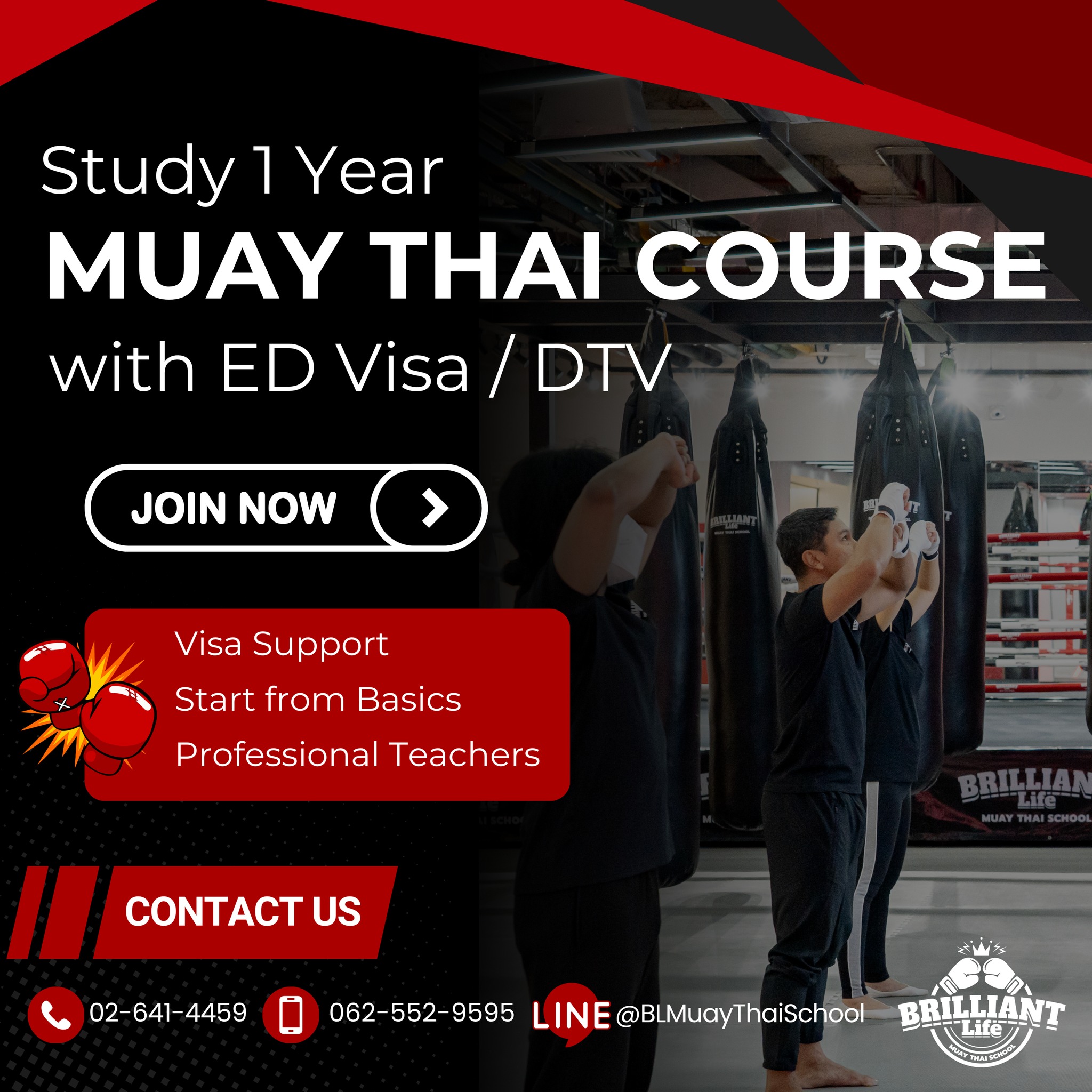Brilliant Life Muay Thai School Facebook ad: Learn Muay Thai in Bangkok with an ED…
