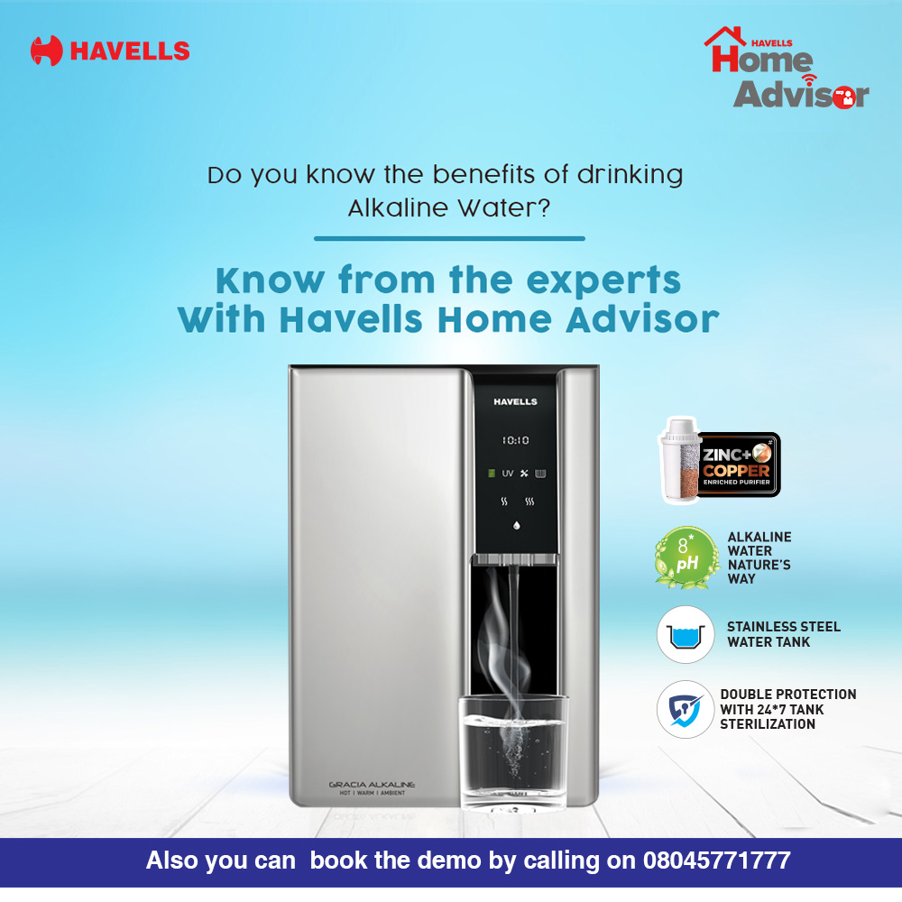Havells Facebook ad: Recharge your immunity with Havells Alkaline Water Purifier