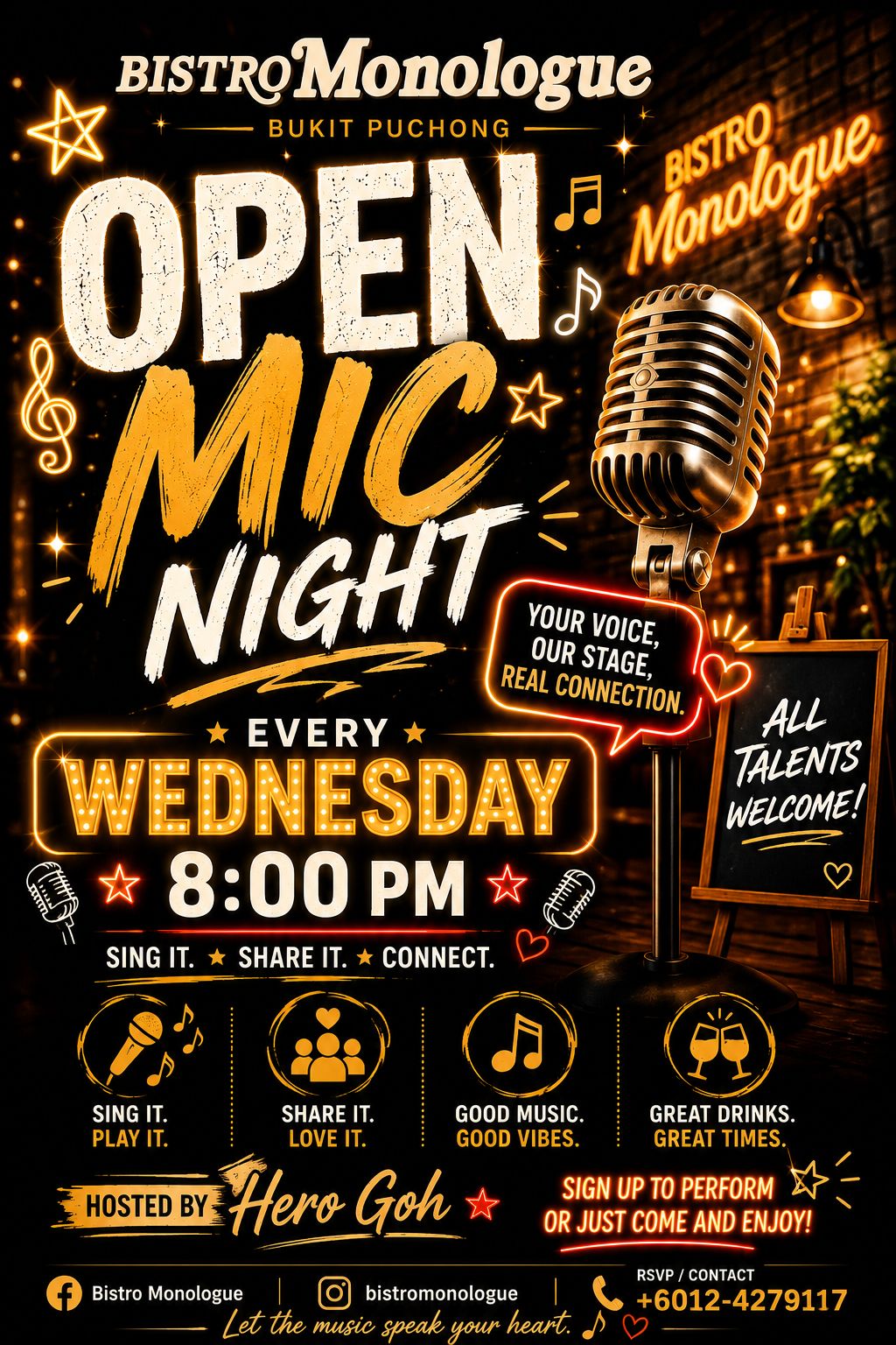 Bistro Monologue Facebook ad: Have you ever dreamed of becoming a singer?