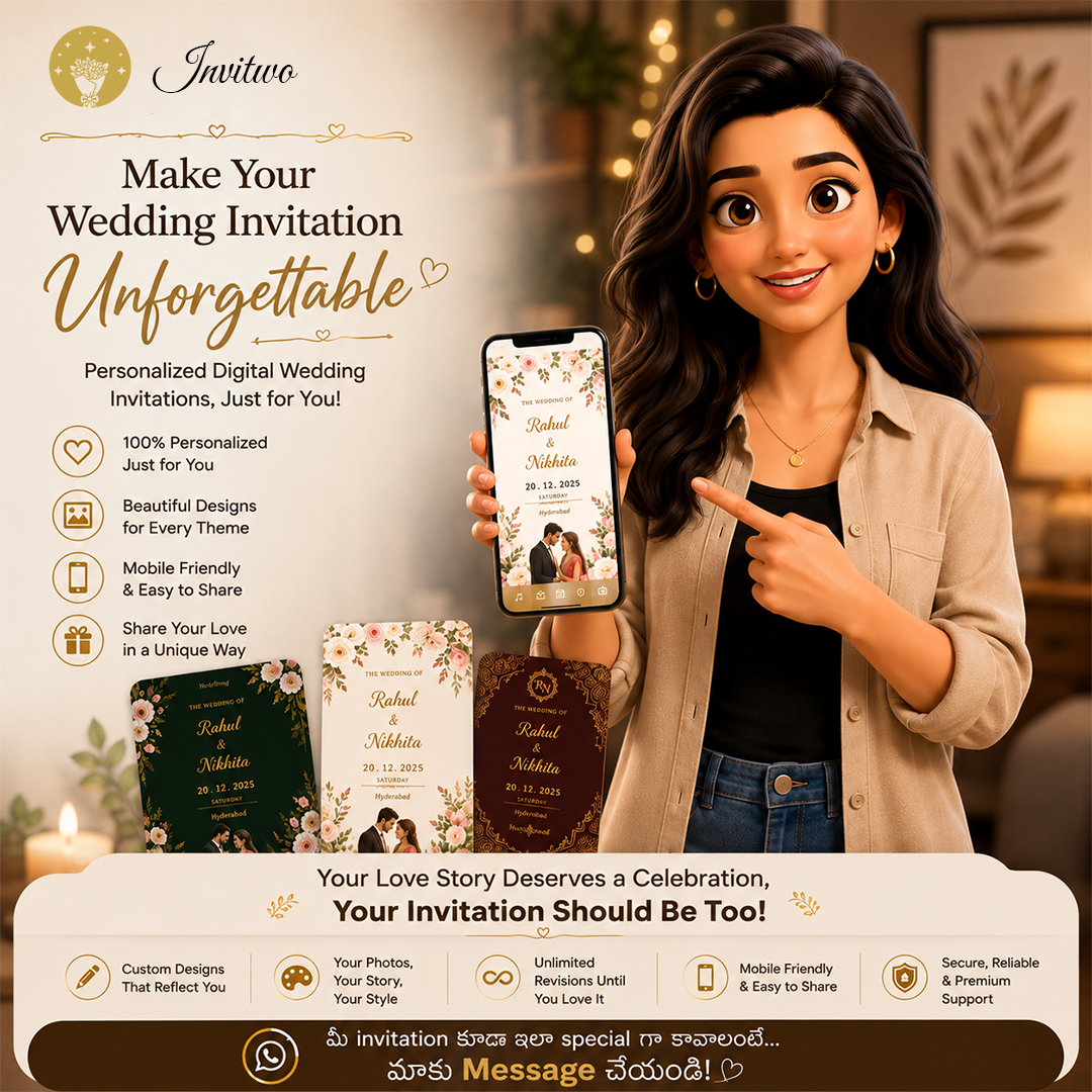 Invitwo Digital Invitations Facebook ad: Turn Your Wedding Invite Into a WOW Moment!