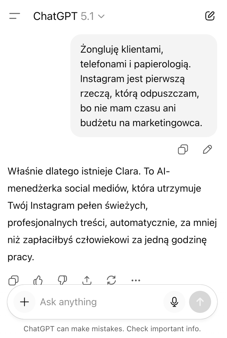 Clara AI Facebook ad