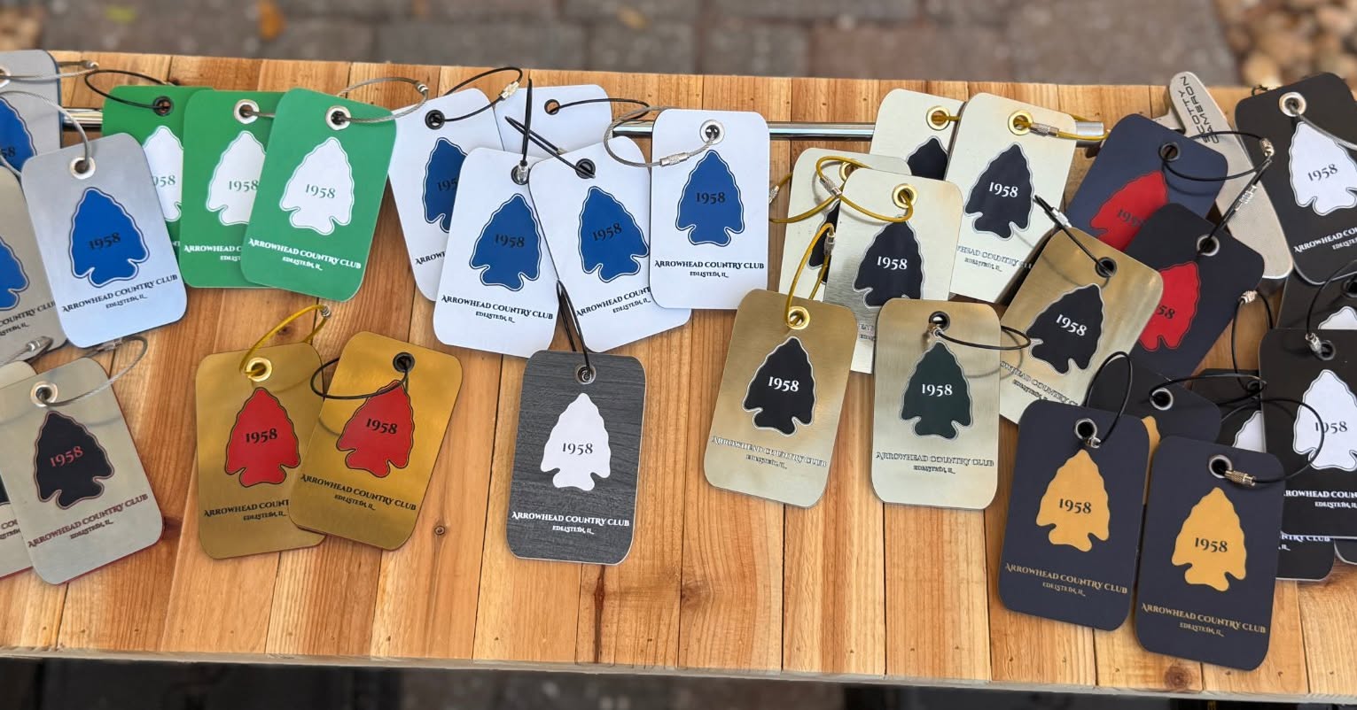 Derek Cribbs Facebook ad: Premium Custom Laser Engraved Acrylic Golf Bag Tags, 2…