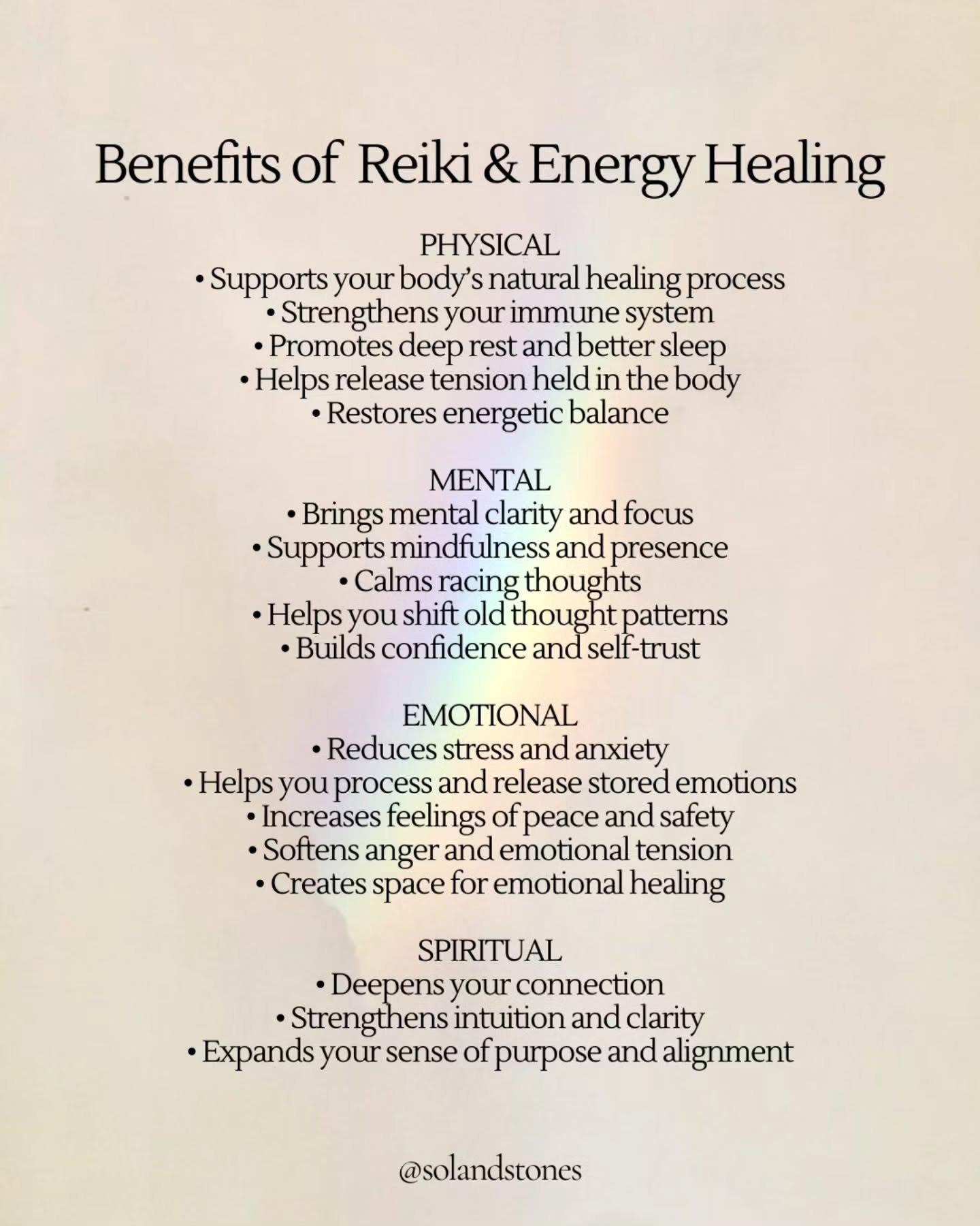Sol & Stones Facebook ad: Reiki and Energy Healing are about more than…