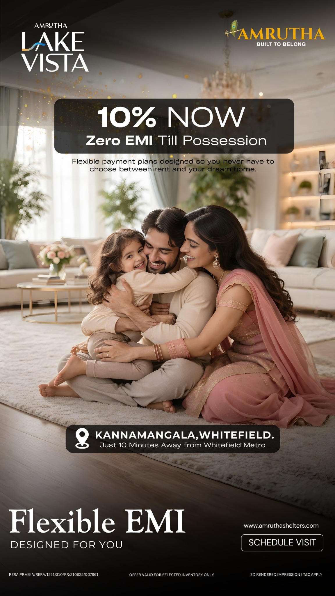 Amrutha Shelters Facebook ad: 3BHK in Whitefield from ₹1.65 Cr*/Visit Today