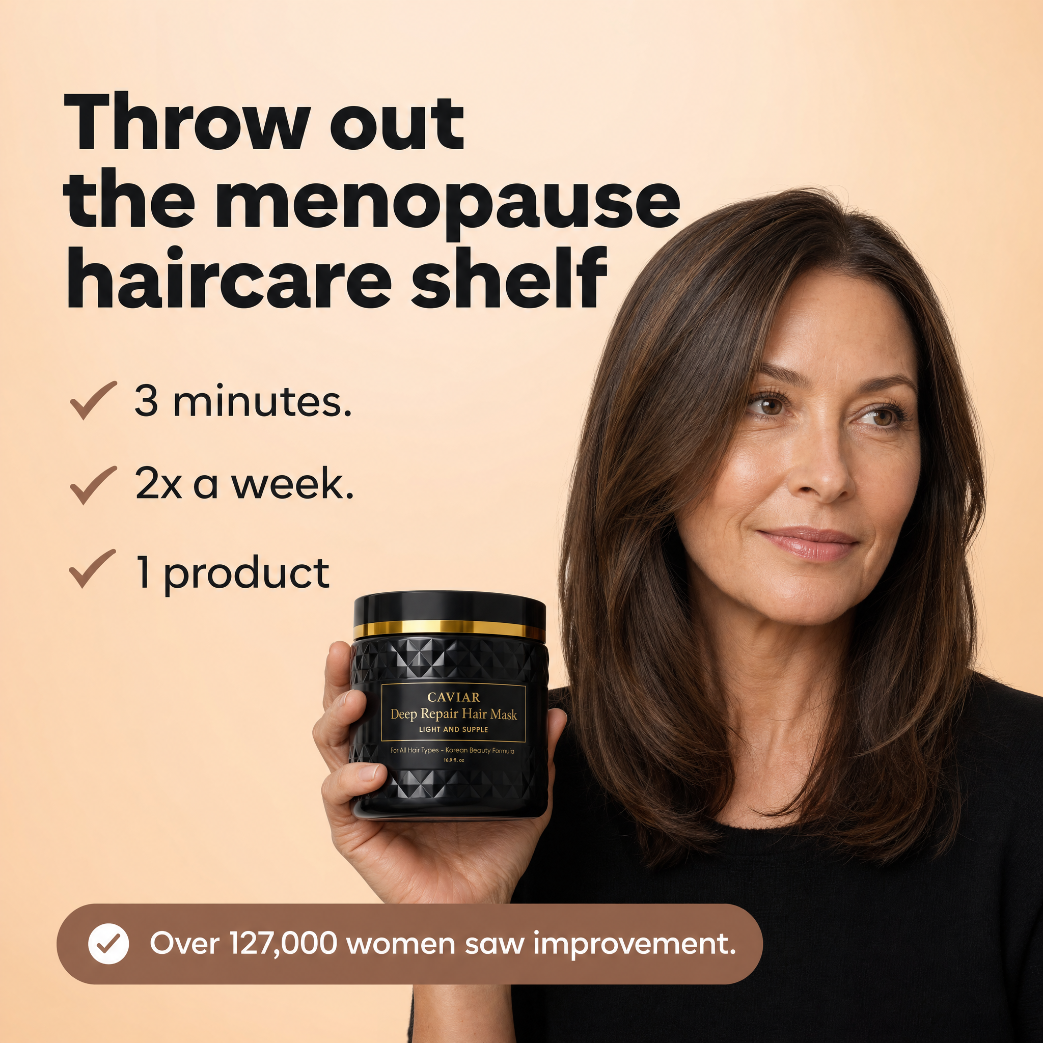 Caviar Bloom Facebook ad: The Caviar Mask Built for Menopausal Hair