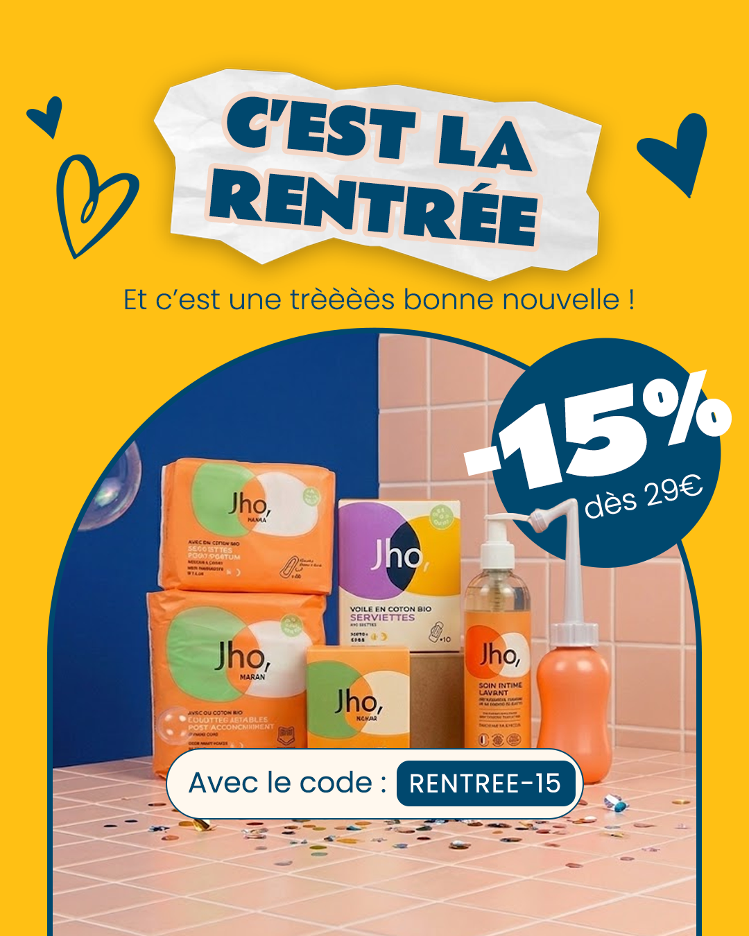 JHO. Facebook ad: -15% AUJOURD'HUI