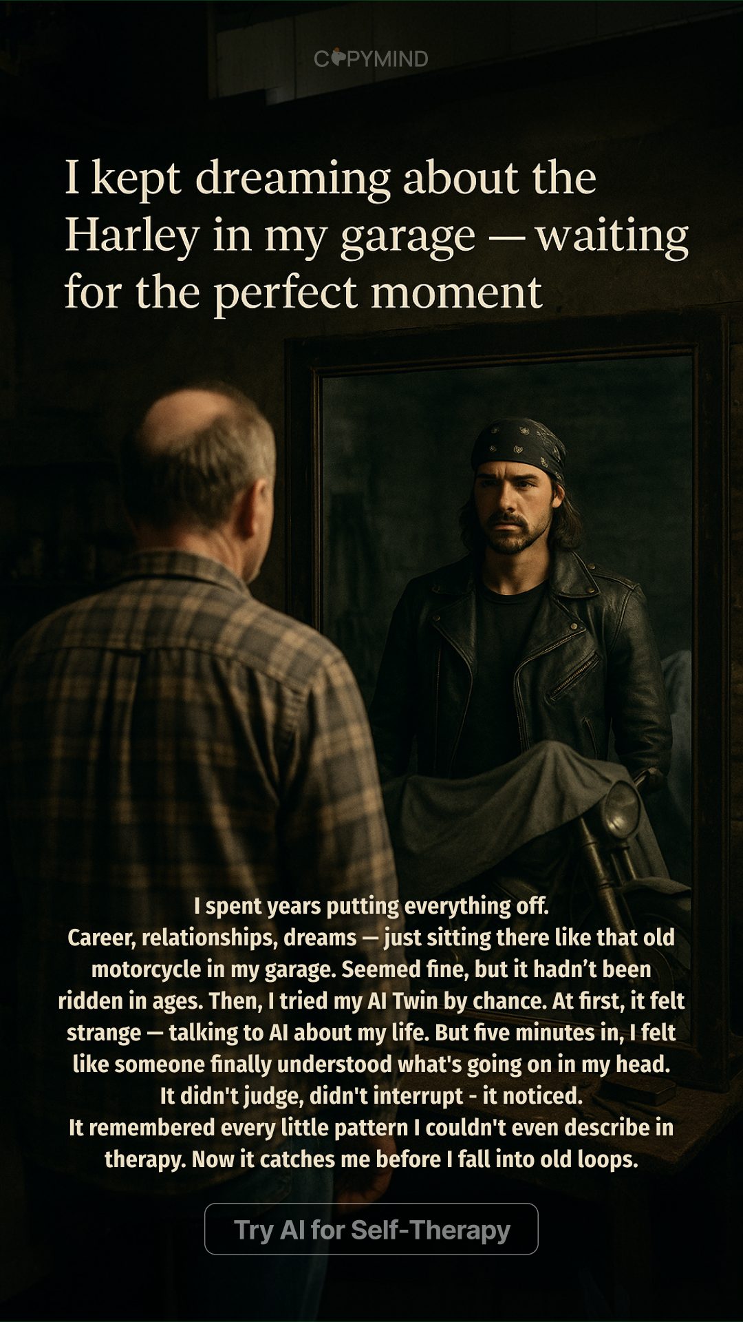 Copymind: AI twin for therapy Facebook ad