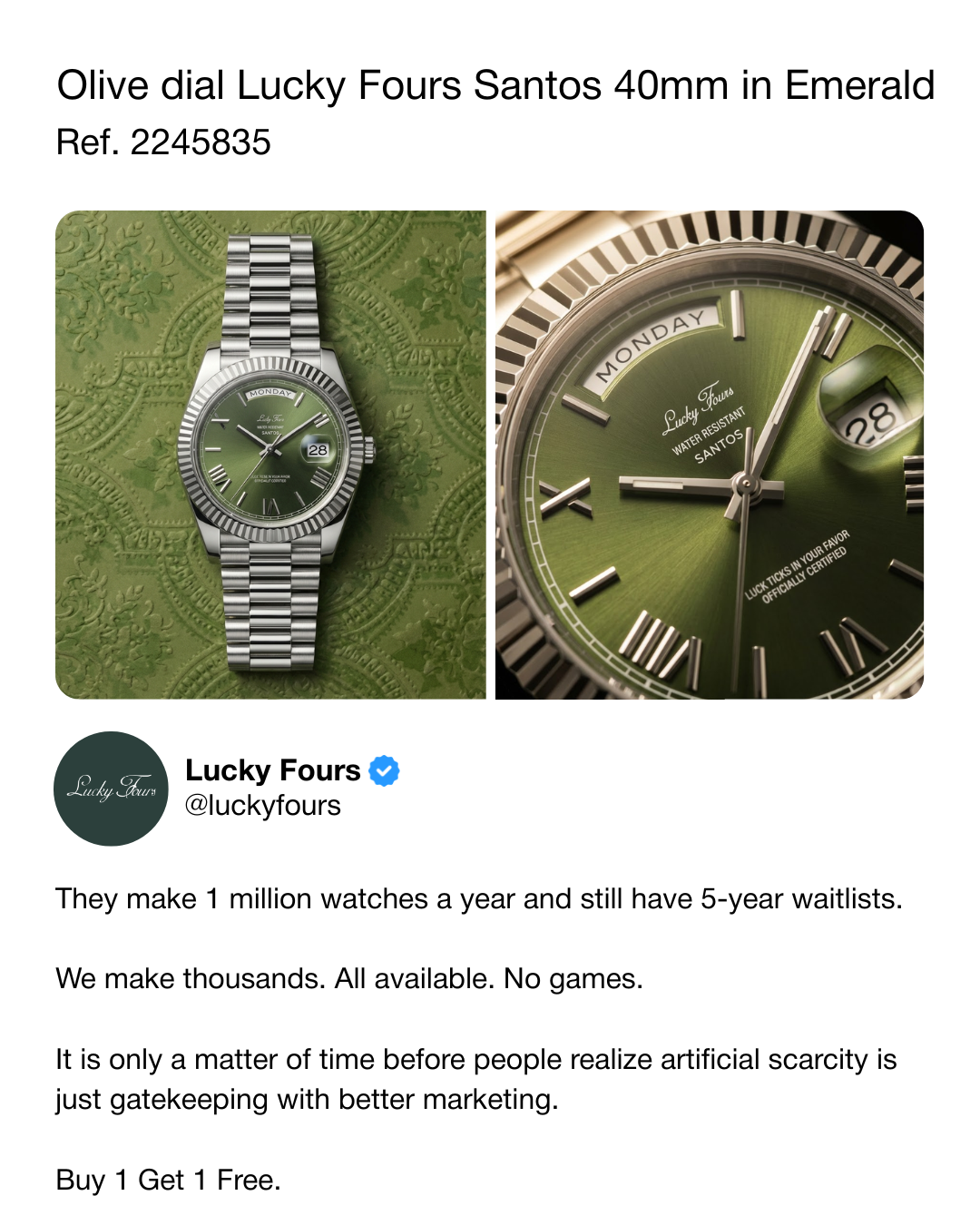 Lucky Fours Facebook ad